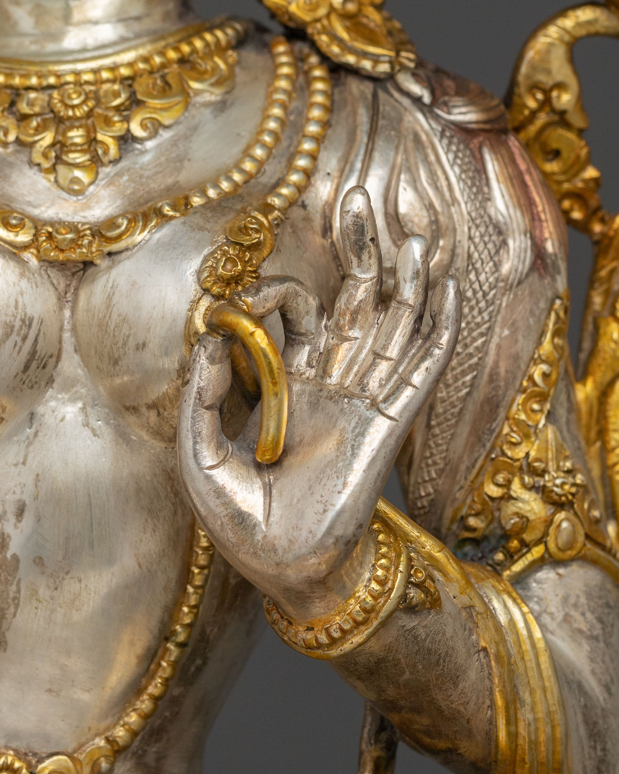 Green Tara Silver Plated Statue | Goddess of Compassion