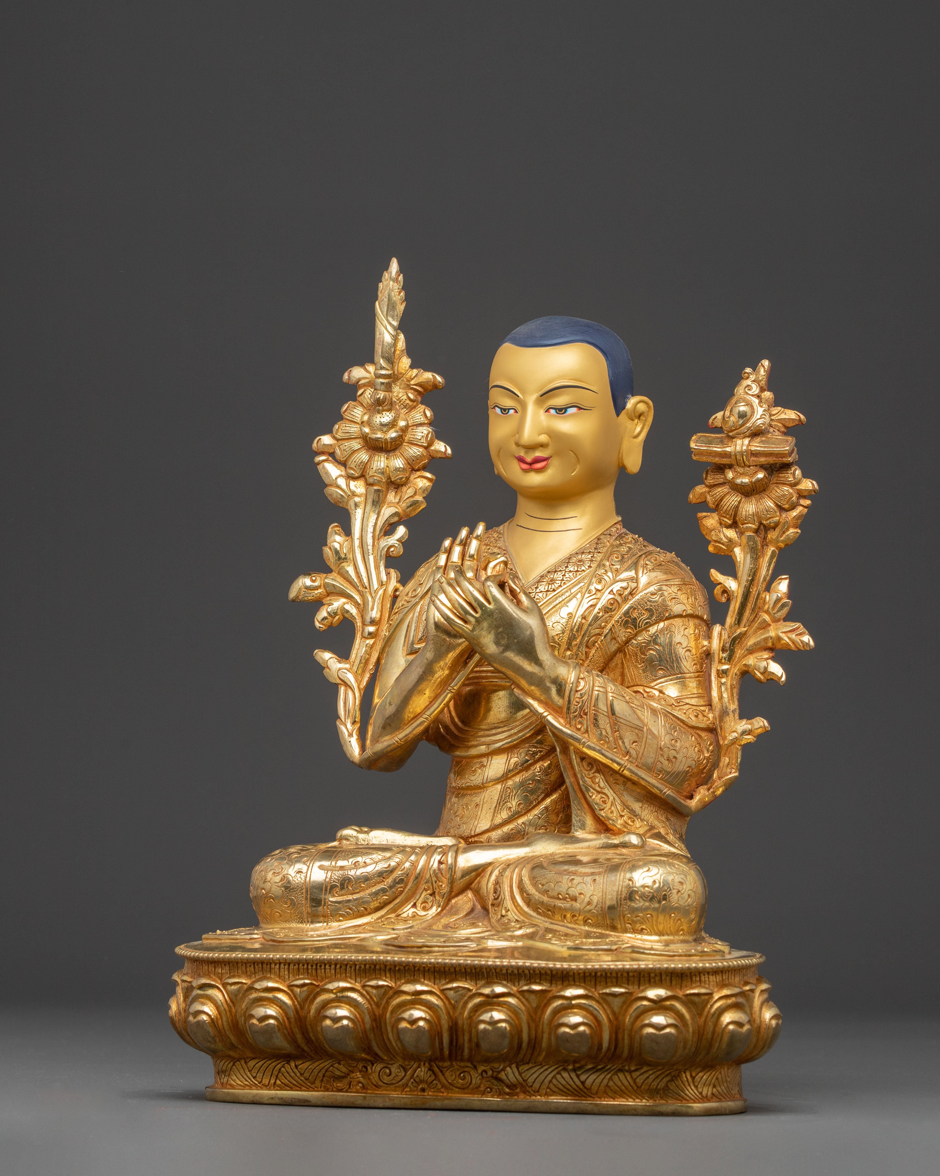 Tsongkhapa Golden Statue Set | Three Great Masters of Gelugpa