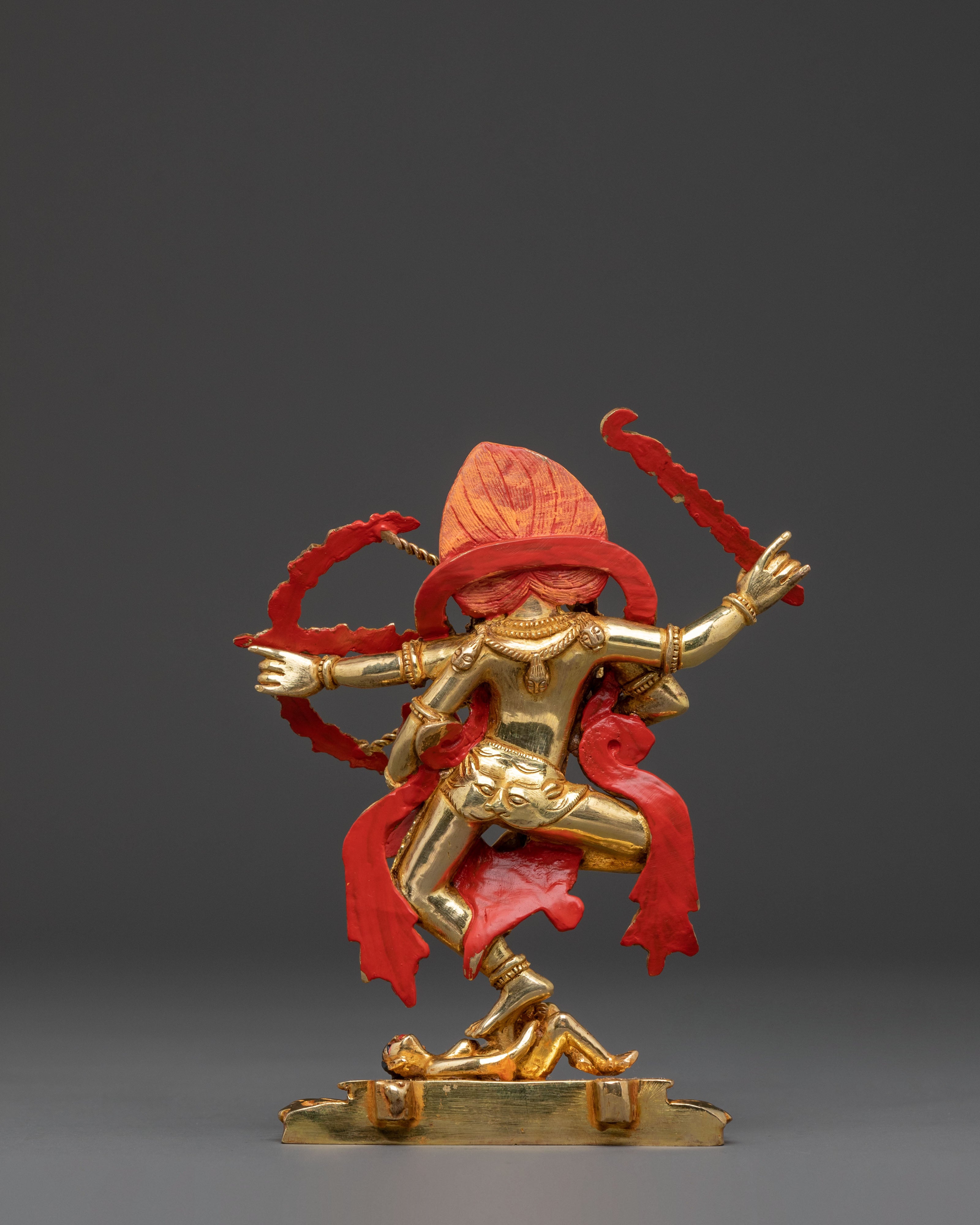 Goddess of Attraction Kurukulla Statue - Hand-Gilded Copper Art