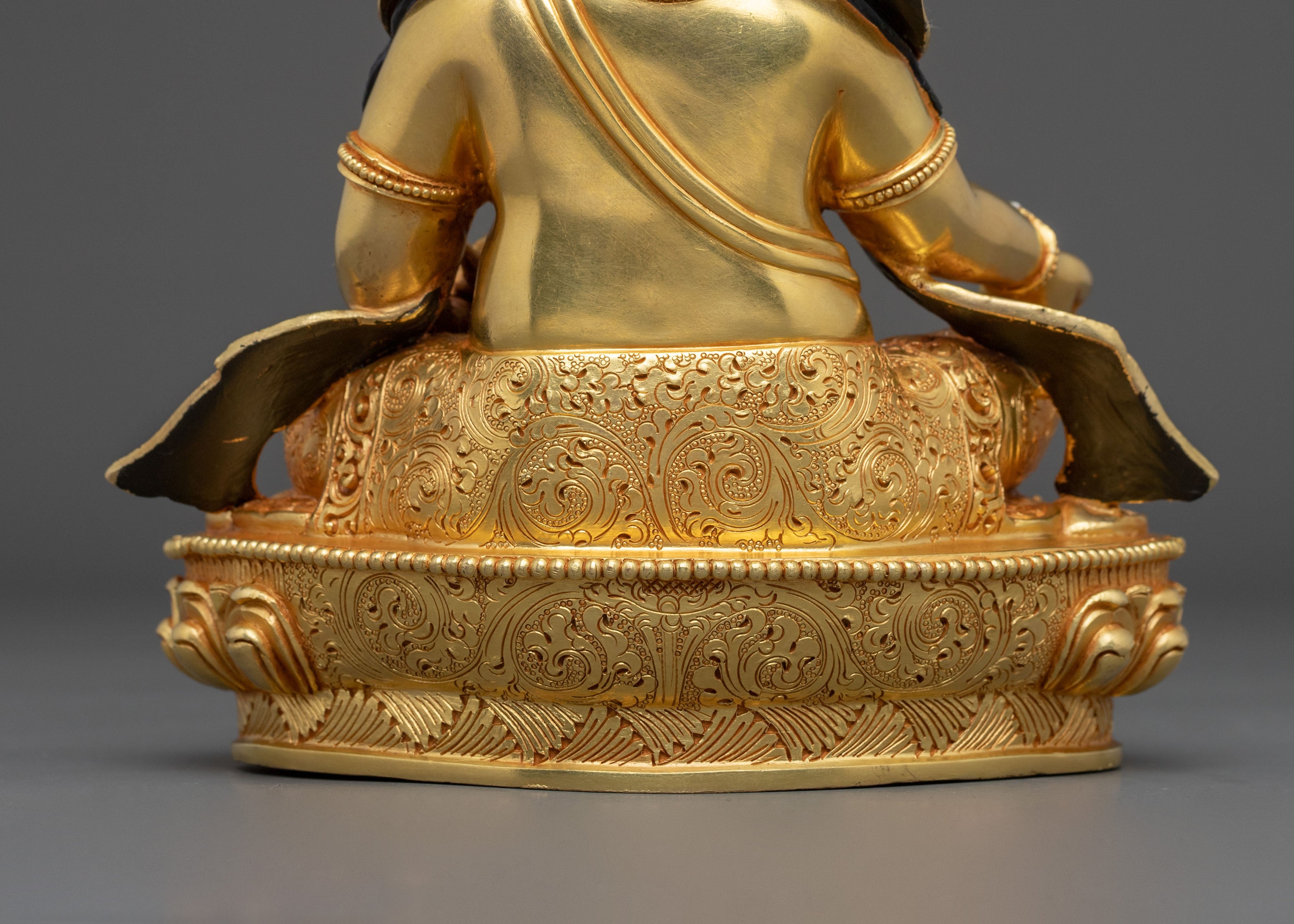 Dzambhala Lord of Prosperity Statue: 24K Gold Gilded
