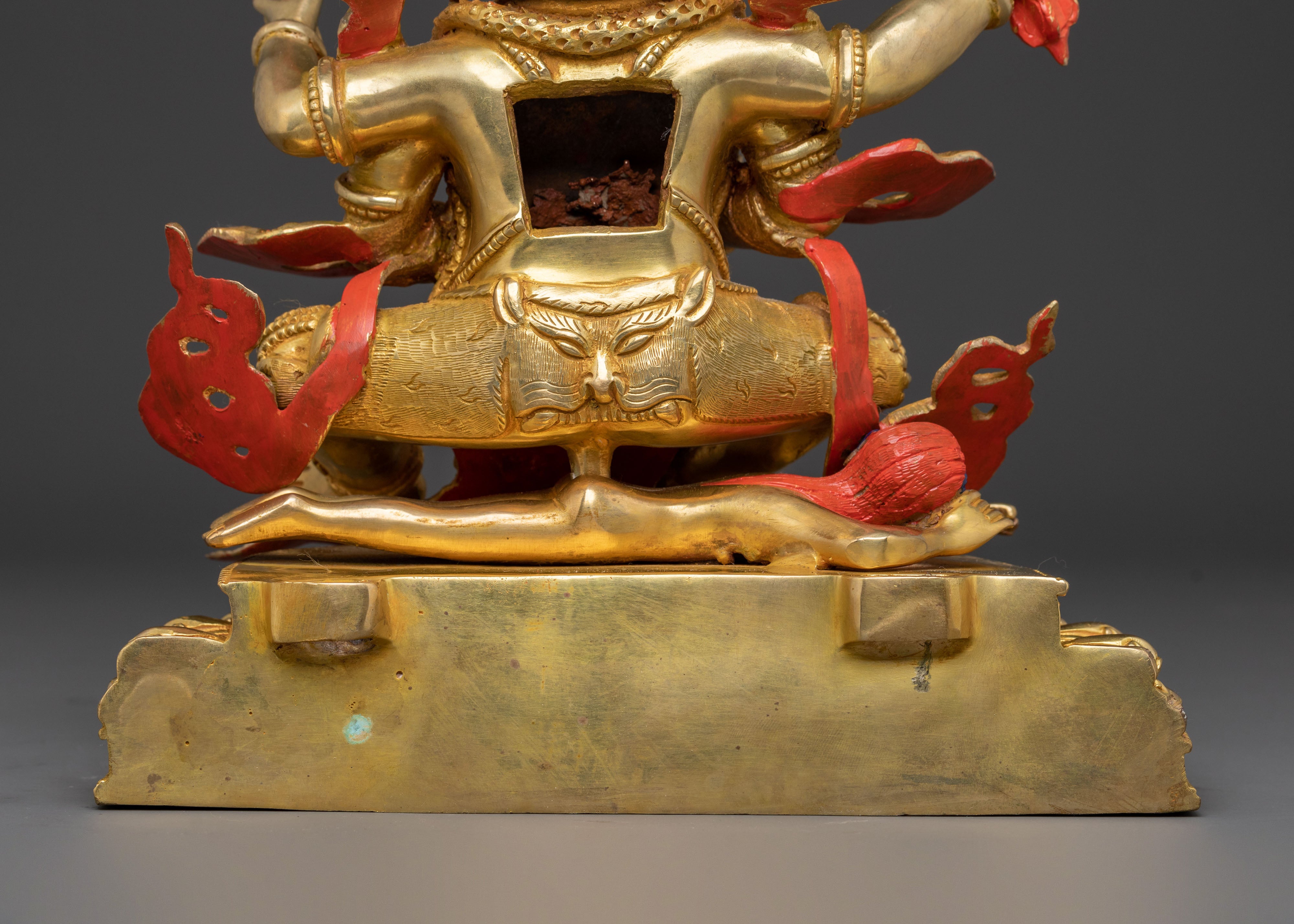 Four Armed Mahakala | Hand-Gilded Copper Statue