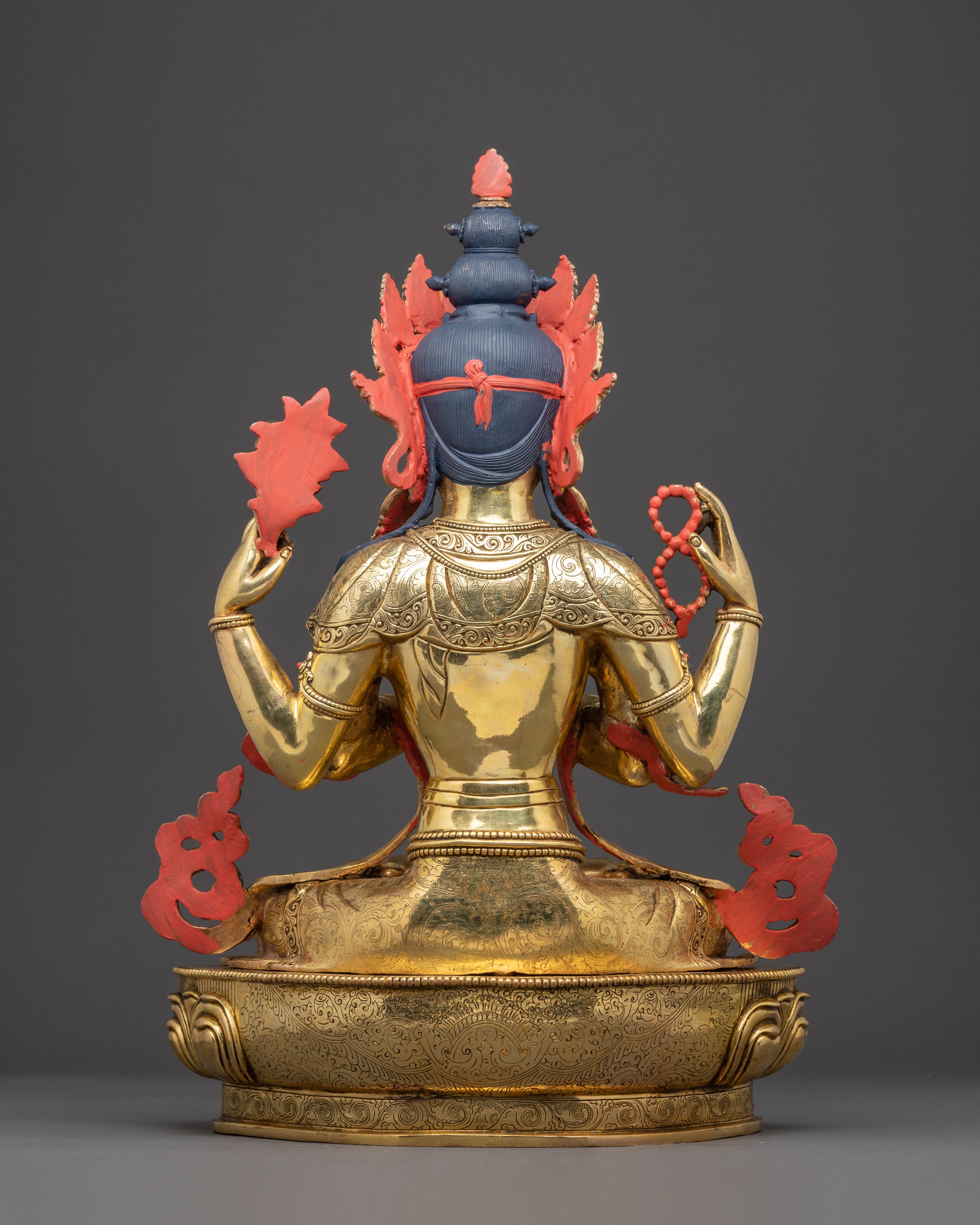 Handmade Golden Avalokiteshvara Statue | The Compassion Bodhisattva