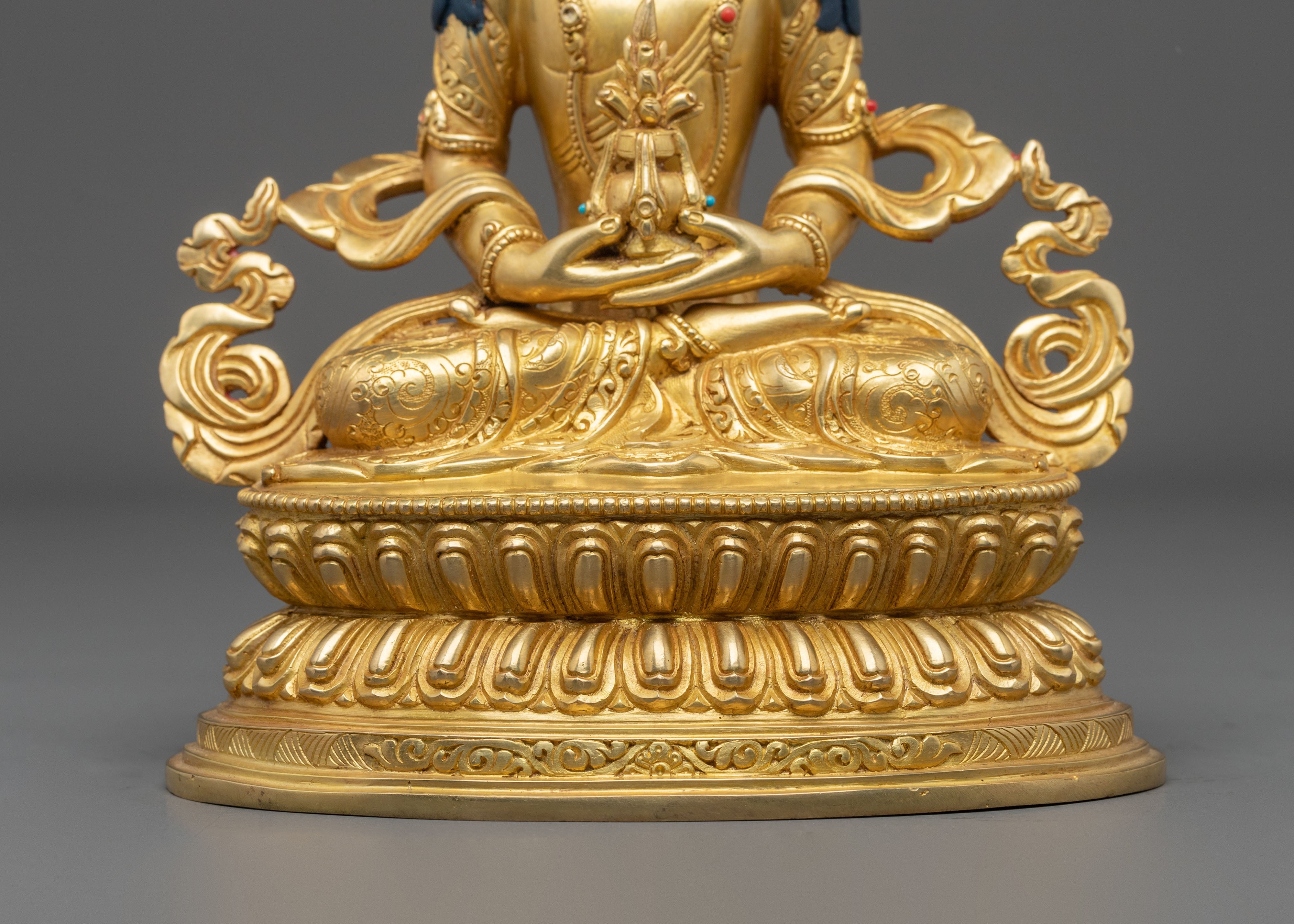 Amitayus Spiritual Figurine | 24K Gold Gilded Sacred Art