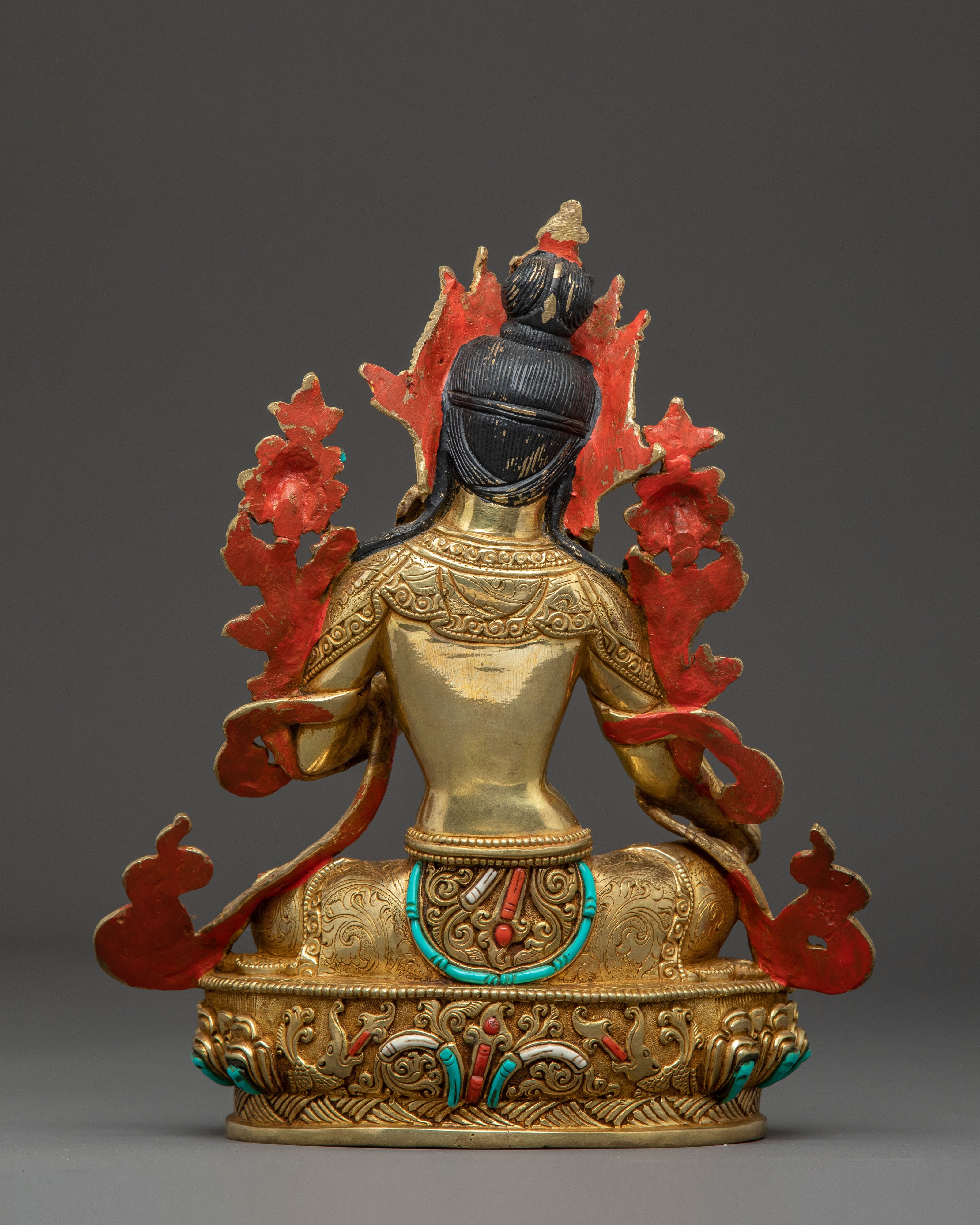 Green Tara Compassion Statue – Gilded Copper Artwork