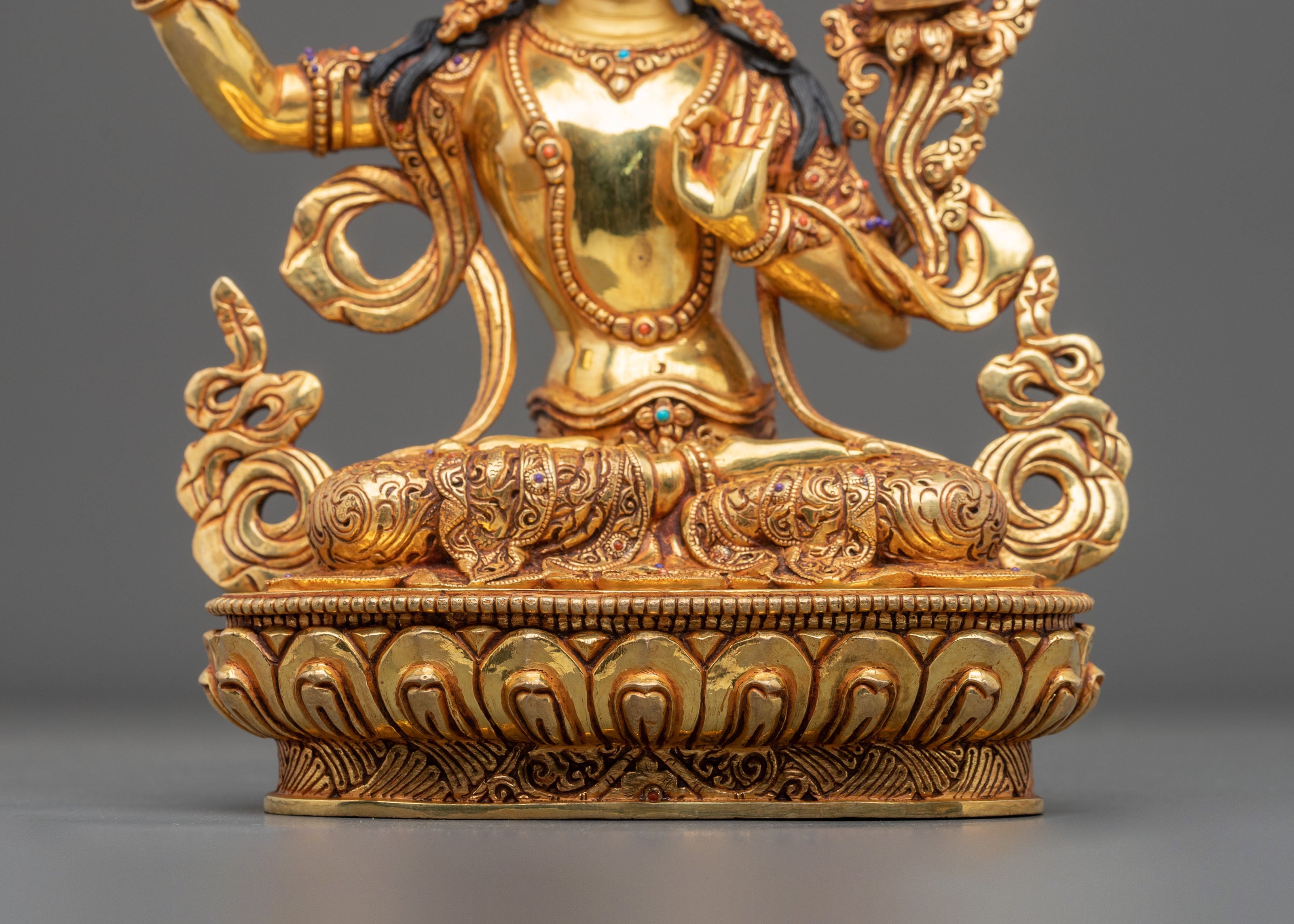 Handmade Manjughoṣa Sculpture | Radiant Wisdom Figurine