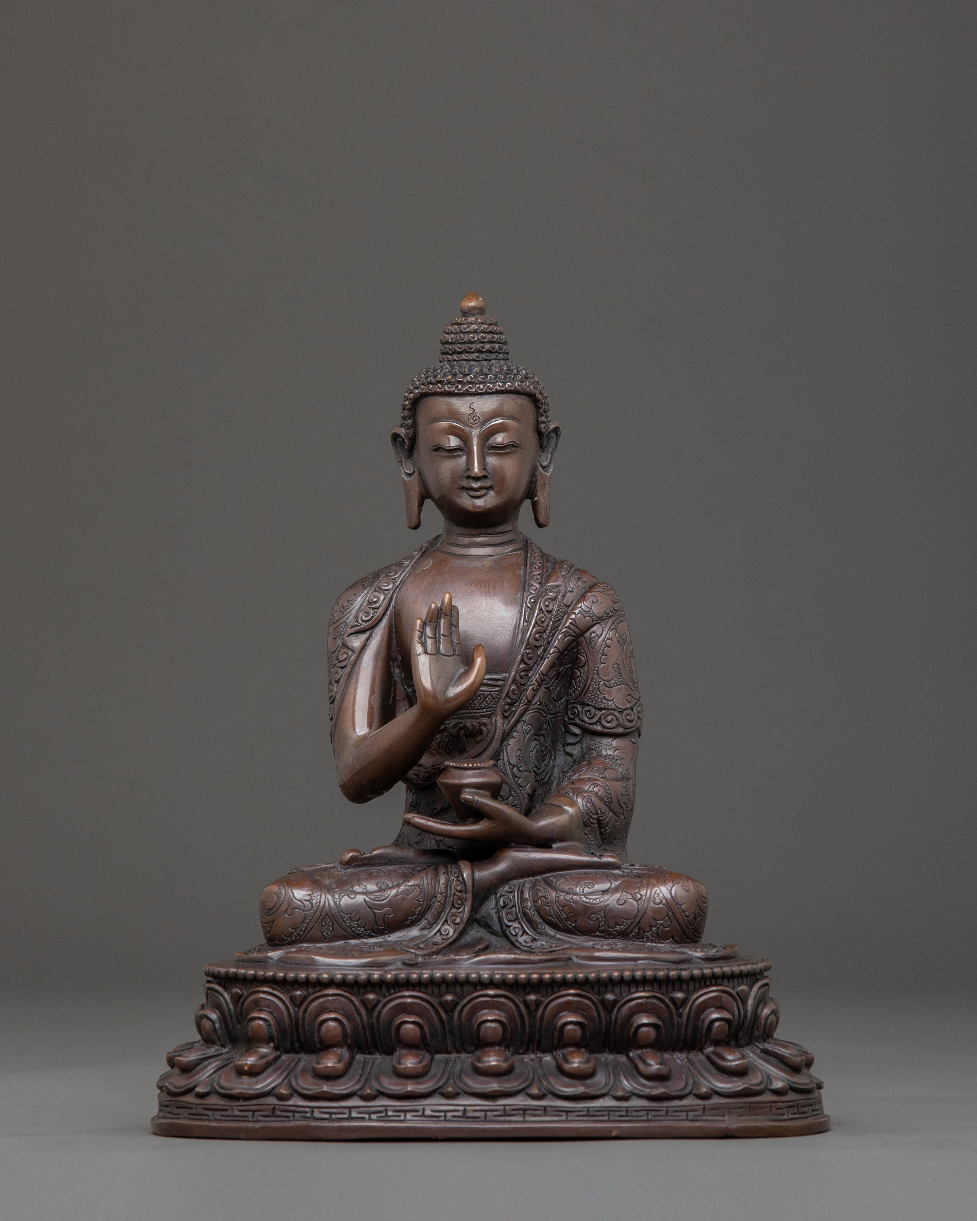 Five Buddha Family Sacred Statue Set | Oxidized Copper