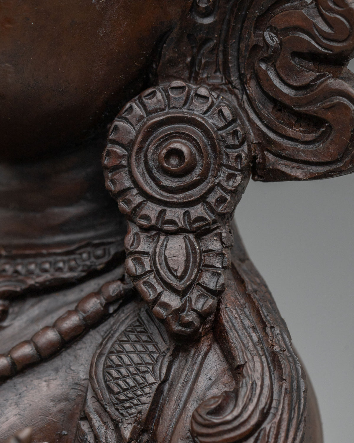 Hand-Carved Green Tara Sculpture | Oxidized Copper Figurine