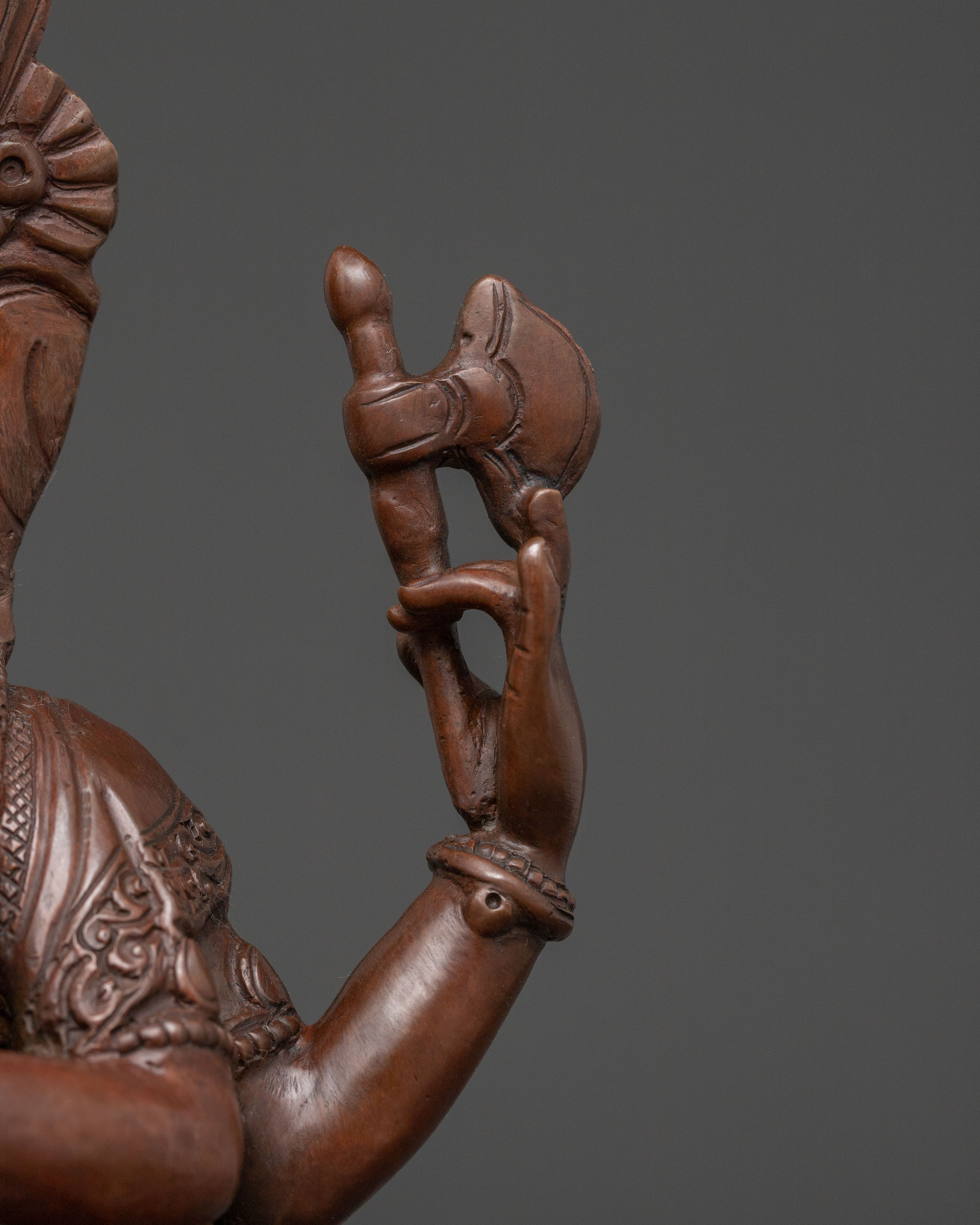 Oxidized Copper Statue of Ganesha: Remover of Obstacles