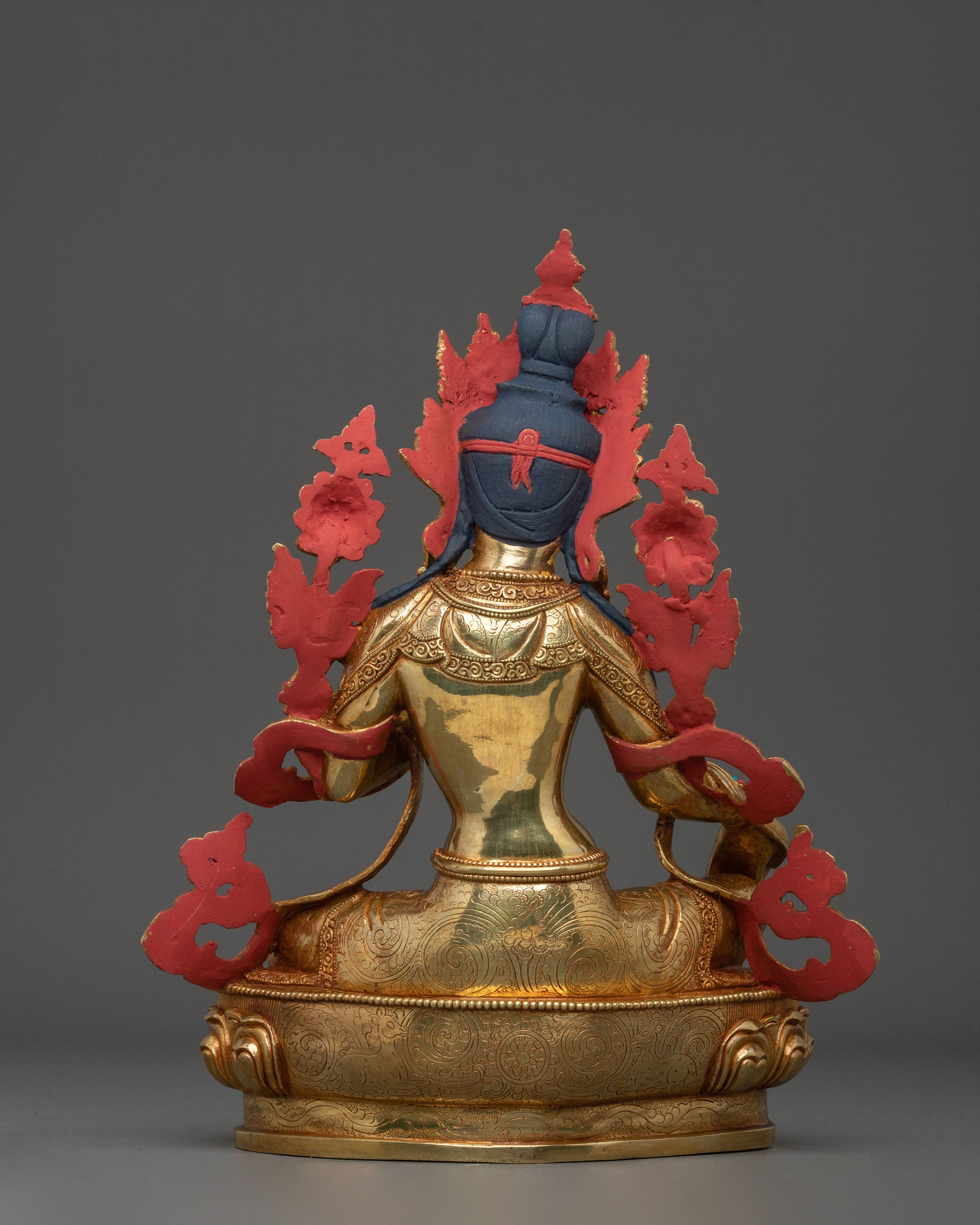 Green Tara Statue | Handcrafted 24K Gold Gilded Guardian