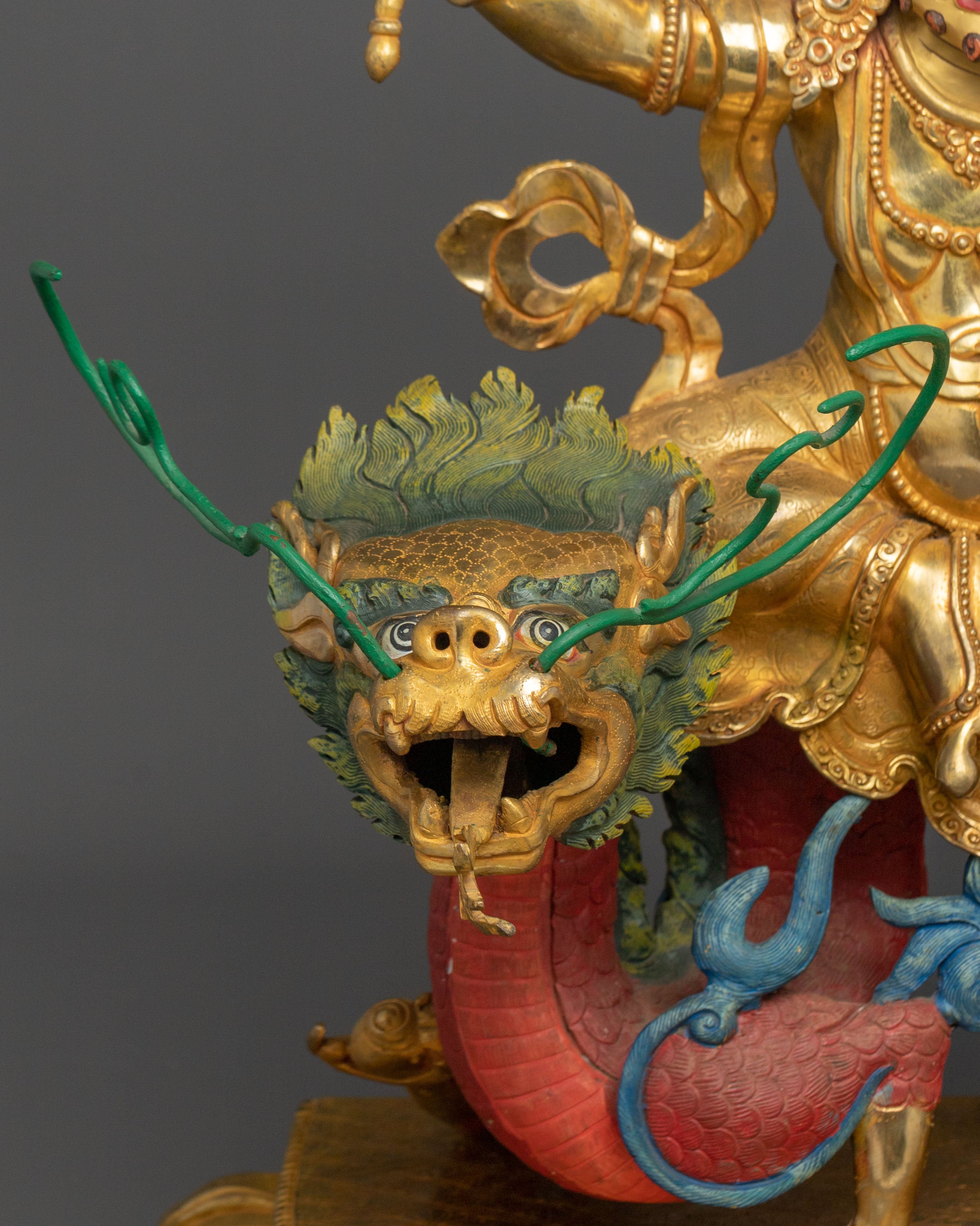White Dzambhala Statue | 24K Gold Gilded Figurine