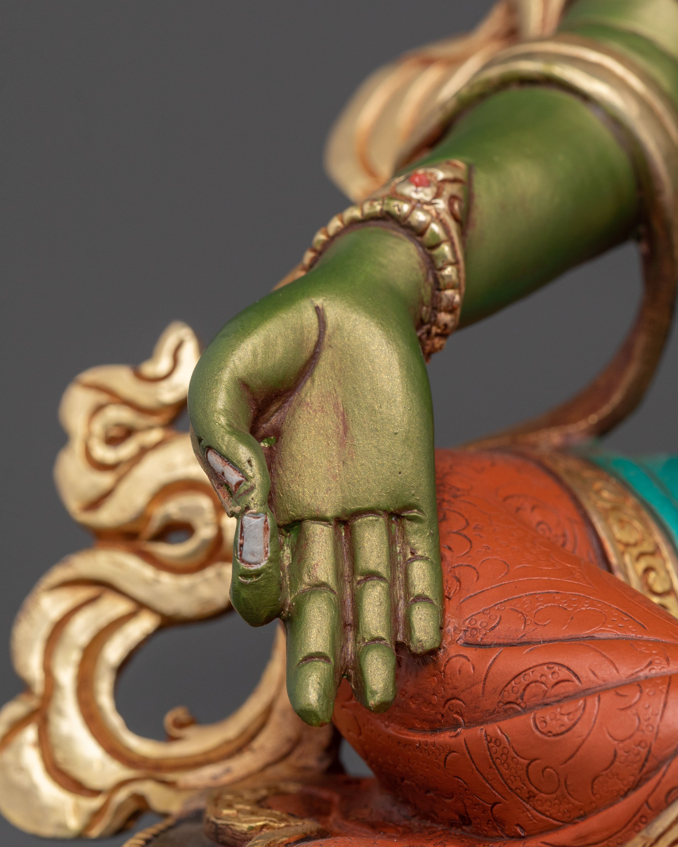 Handcrafted Green Tara Statue | Buddhist Icon