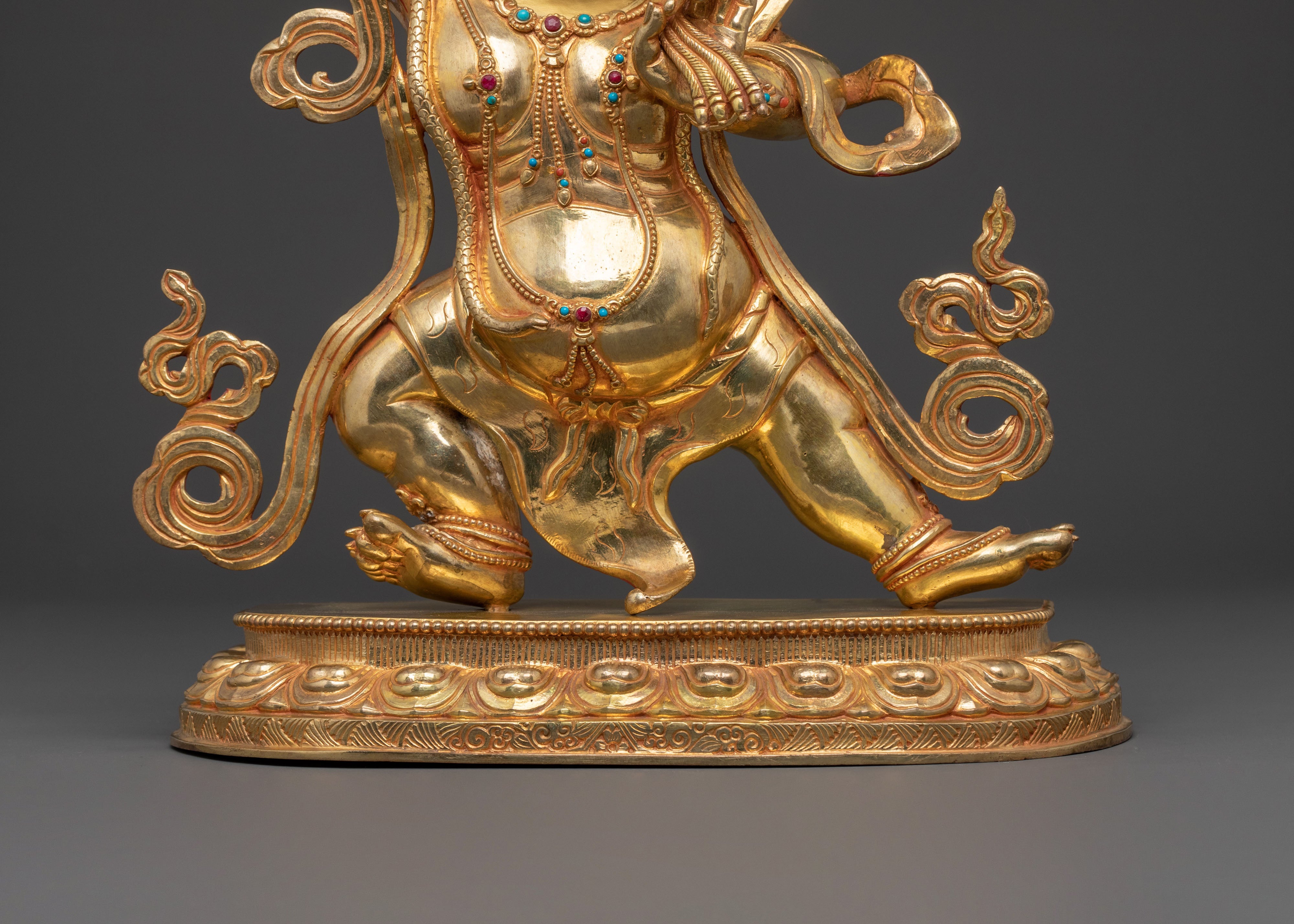 Vajrapani: Handcrafted 24K Gold Gilded Statue