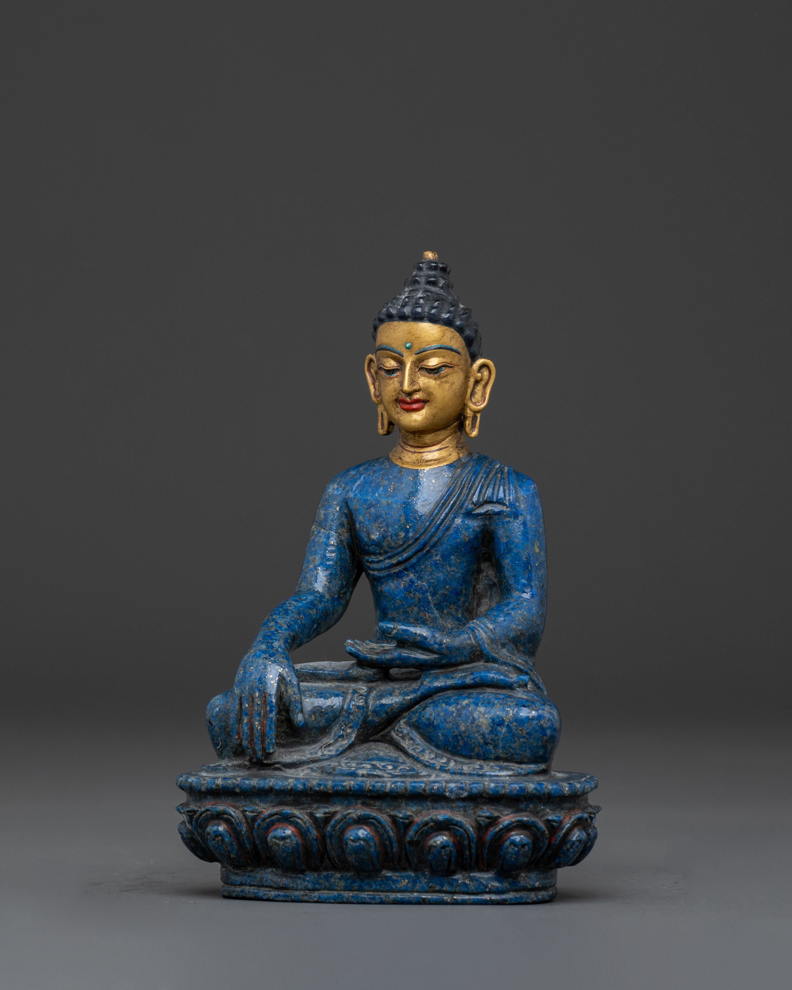 Buddha Shakyamuni Sacred Copper Statue : 24K Gold Gilded Art