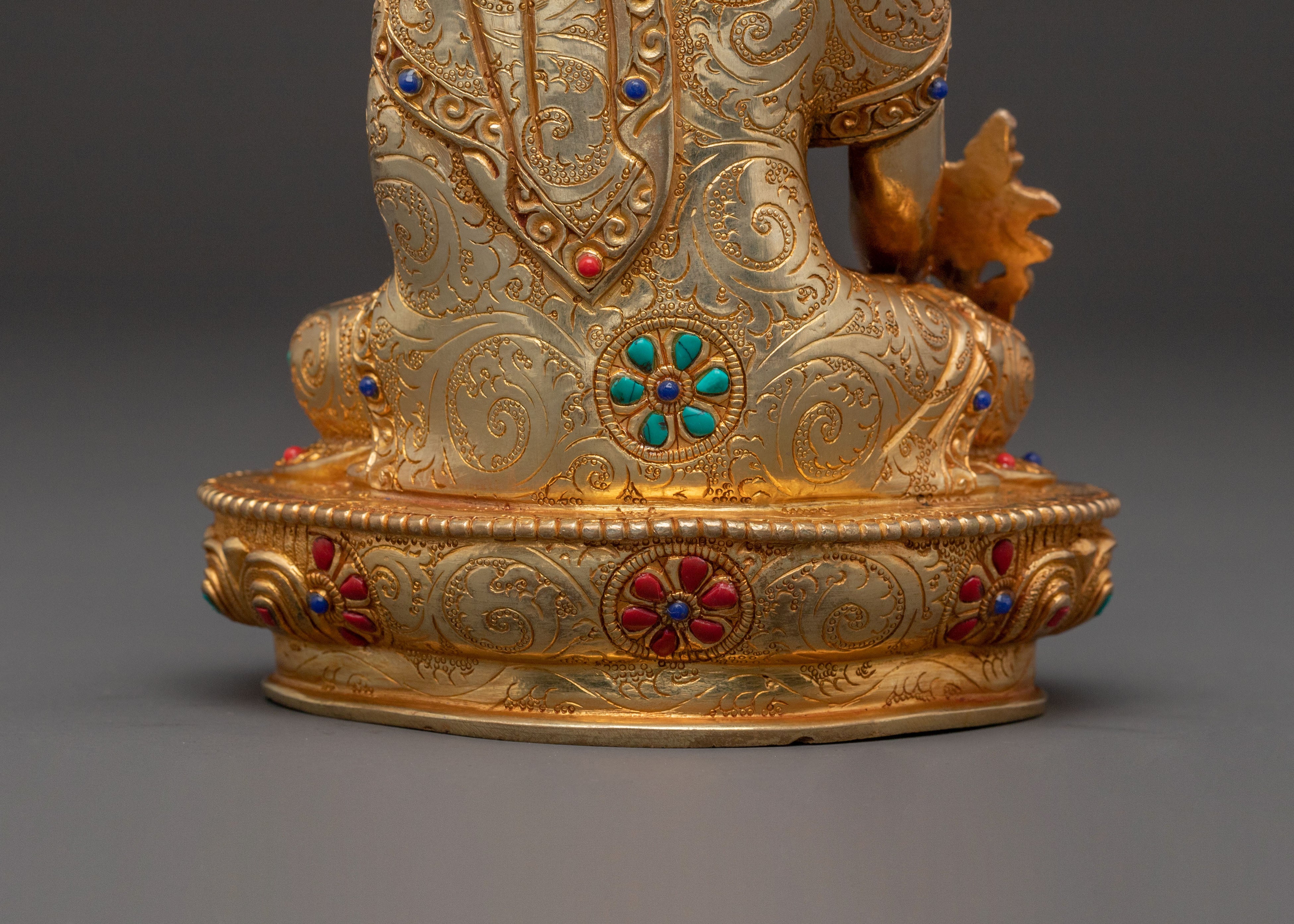 Medicine Buddha Sacred Statue | Handcrafted 24K Gold Gilded