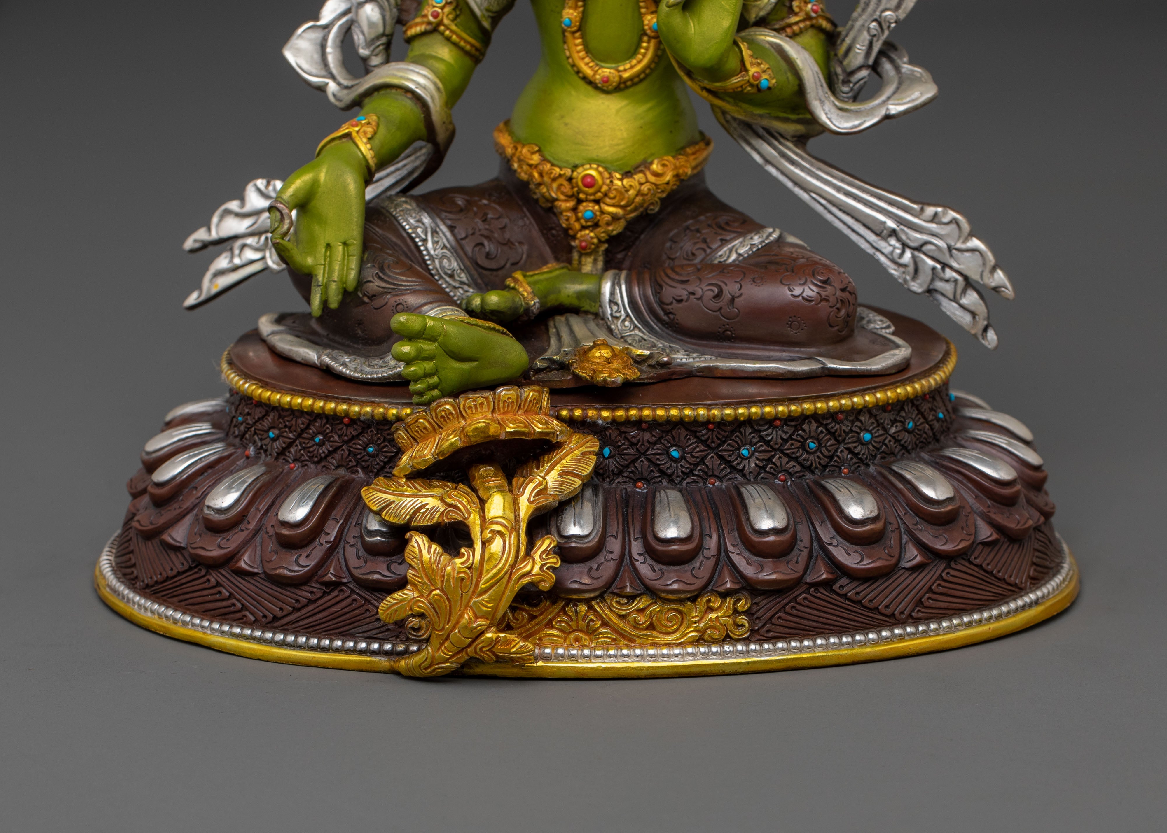 Green Tara Sculpture: Goddess of Compassion, Healing & Protection