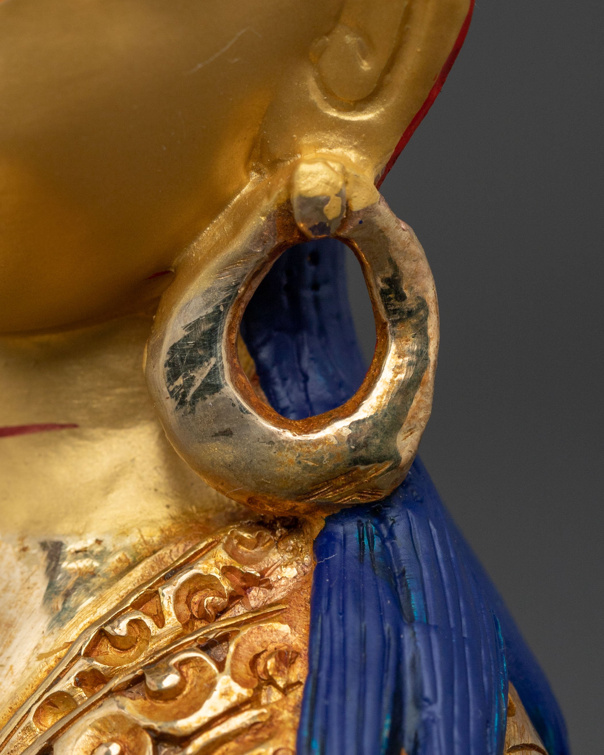 Milarepa Sacred Buddhist Figurine in 24K Gold Gilt