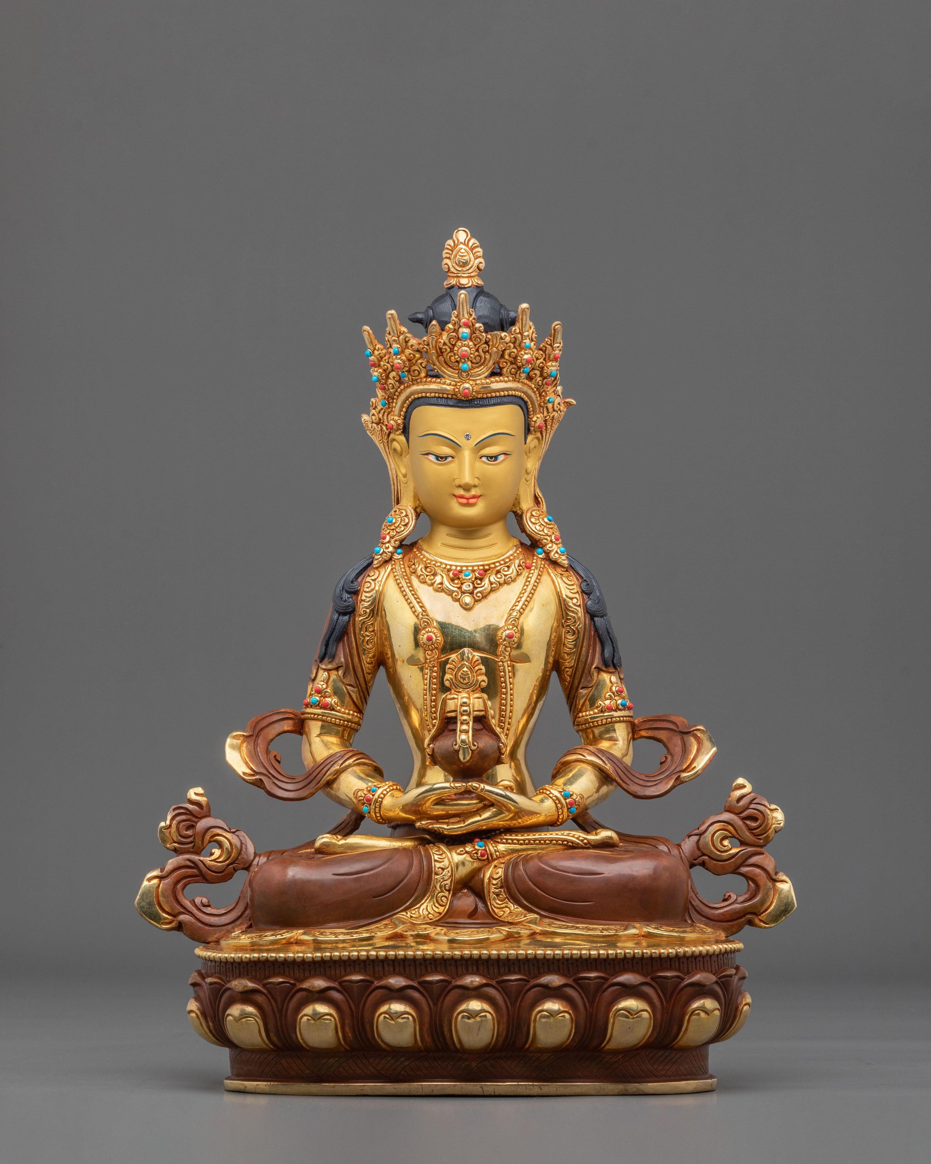 Traditional Amitayus Sculpture | Tibetan Buddhist Altar Art