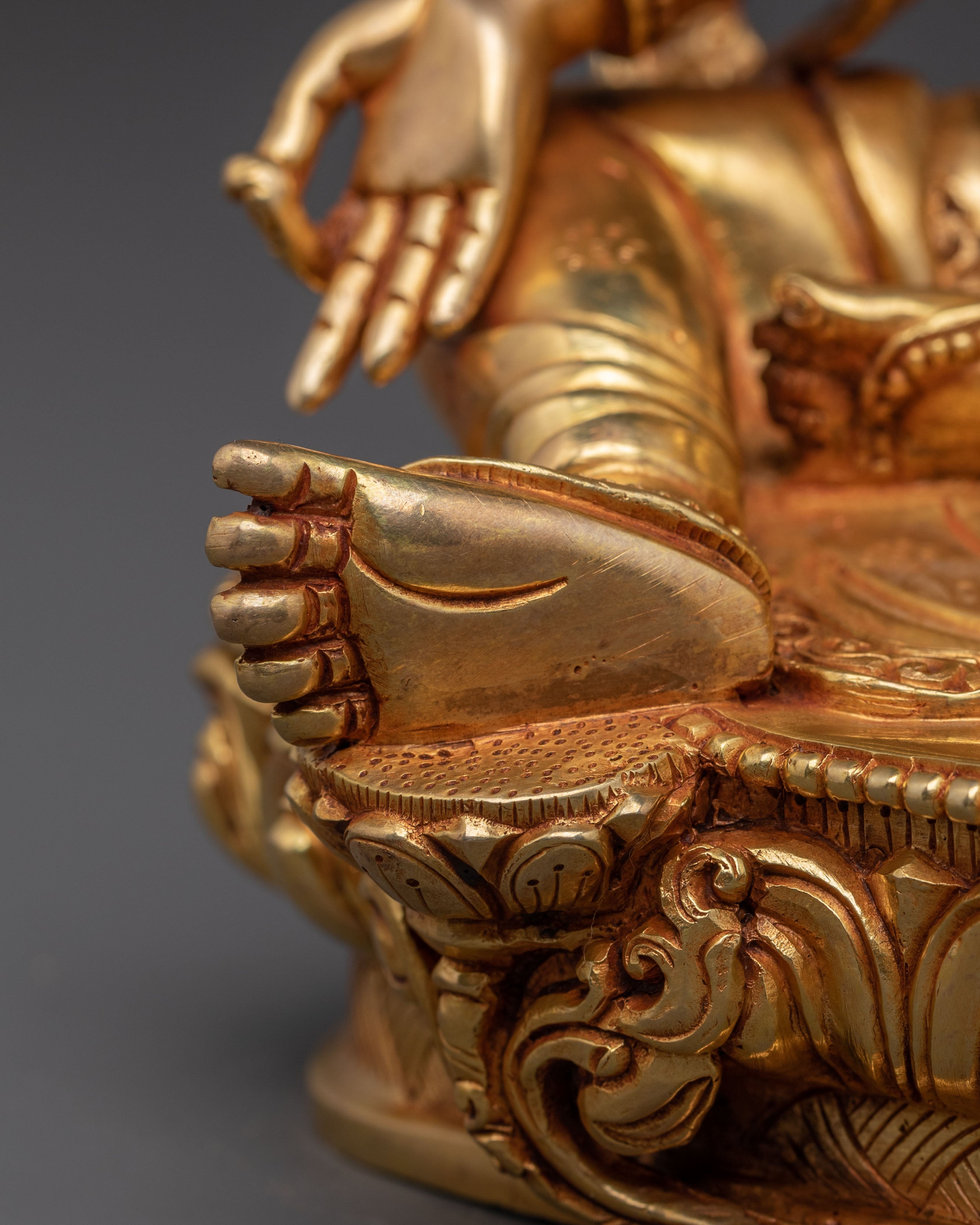 Handcrafted Green Tara Golden Statue of Protection