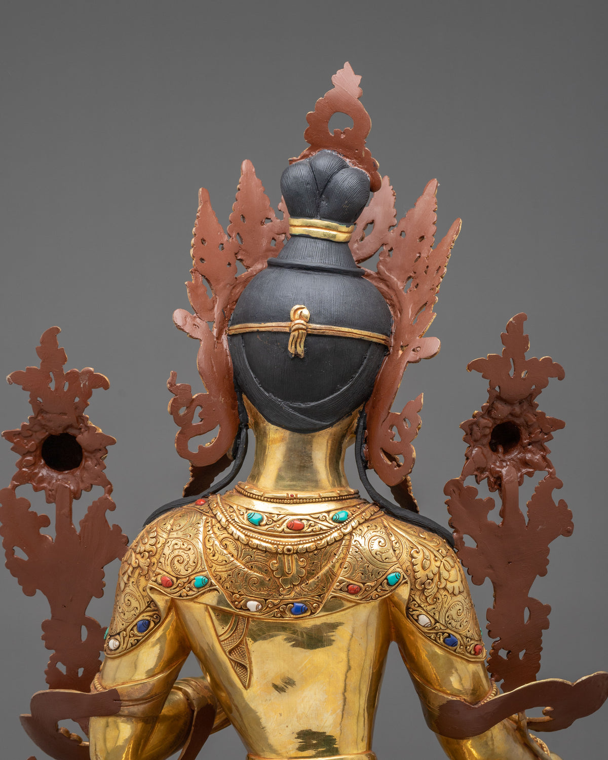 Green Tara 24K Gold-Coated Sculpture | Buddhist Guardian