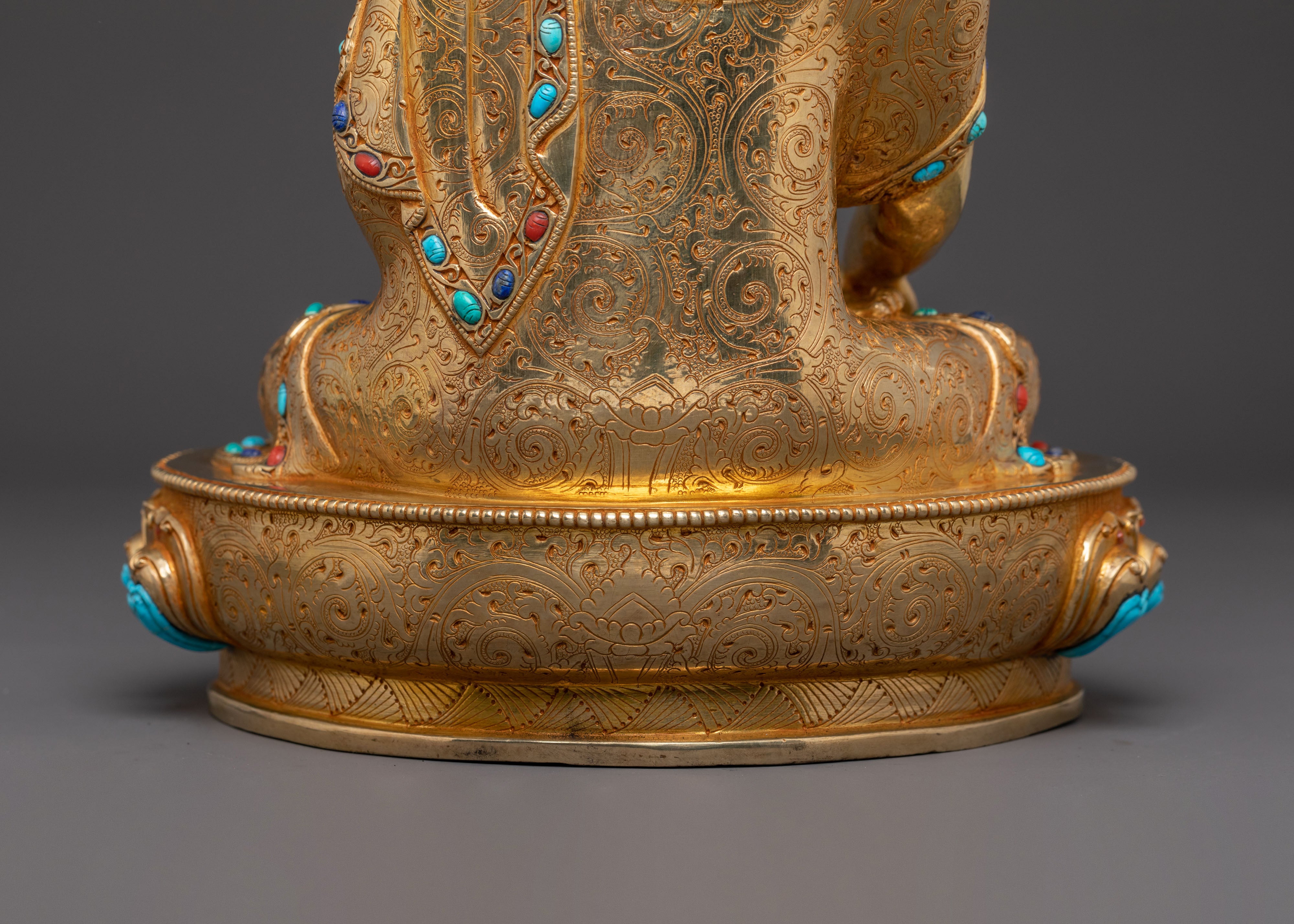 24k Gold Plated Shakyamuni Buddha Statue