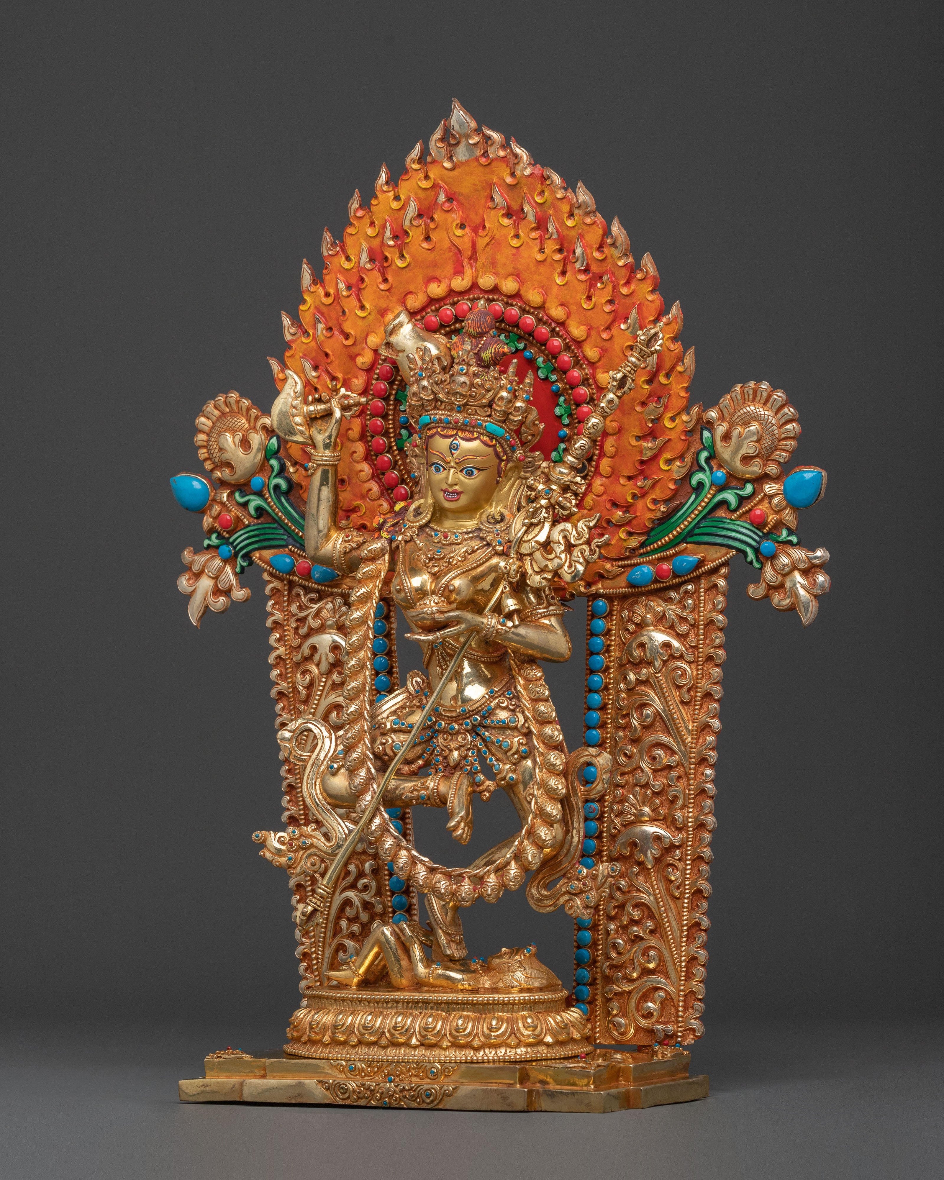 Dorje Phagmo Divine Sculpture: 24K Golden Figure