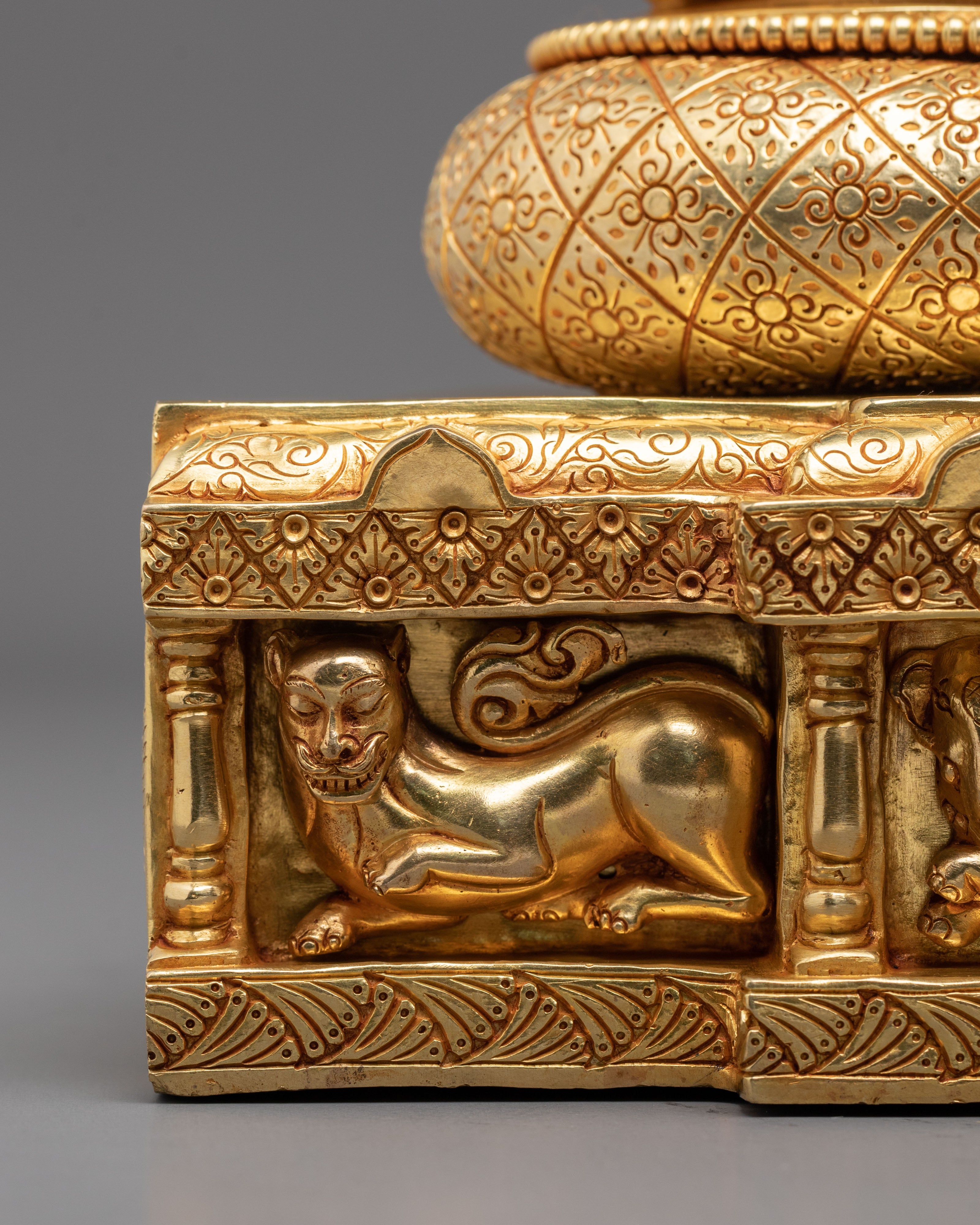 Gautama Buddha 24K Gold Gilded Sculpture: Divine Serenity