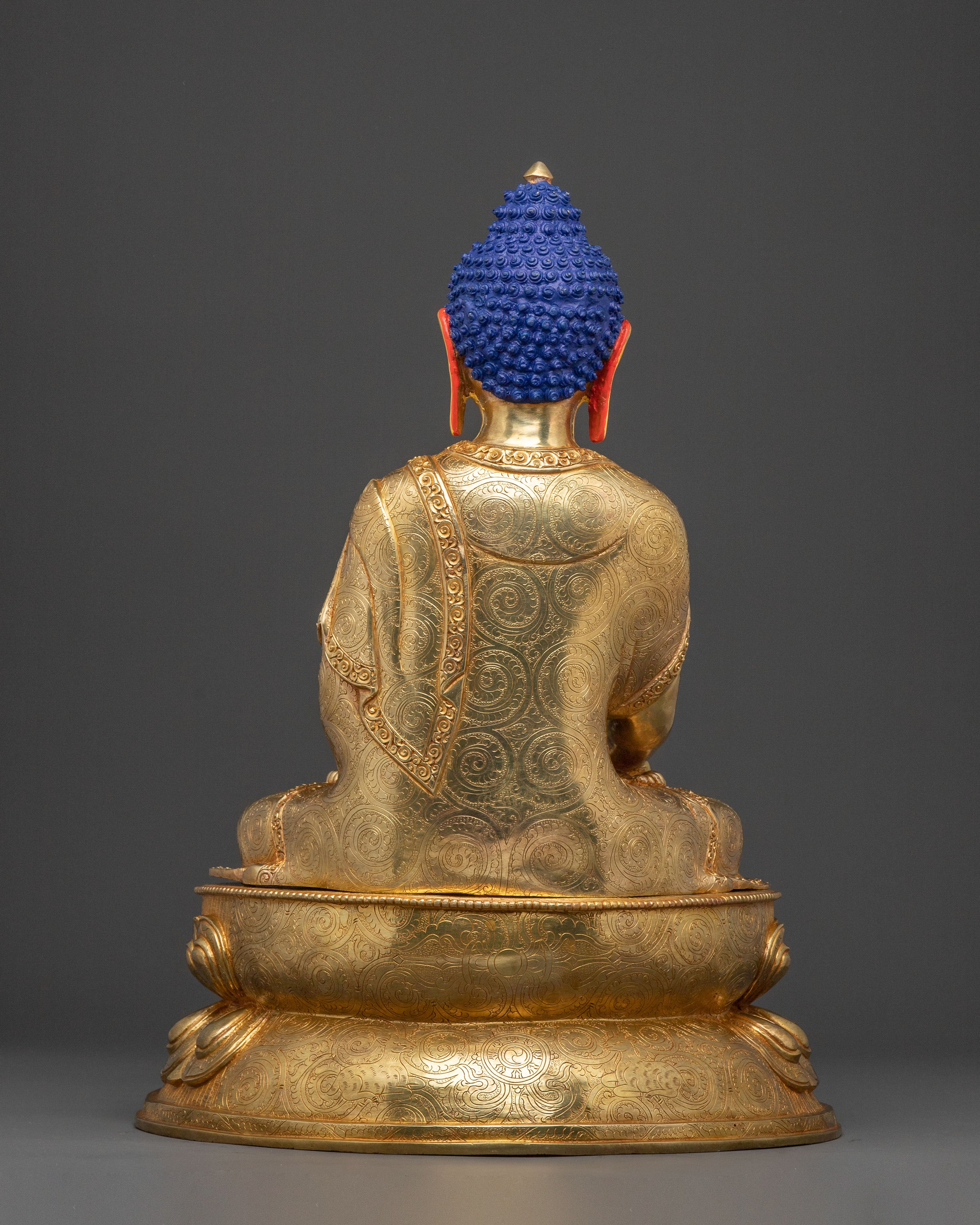 Golden Shakyamuni Buddha Sacred Statue | 24k Gold Glided