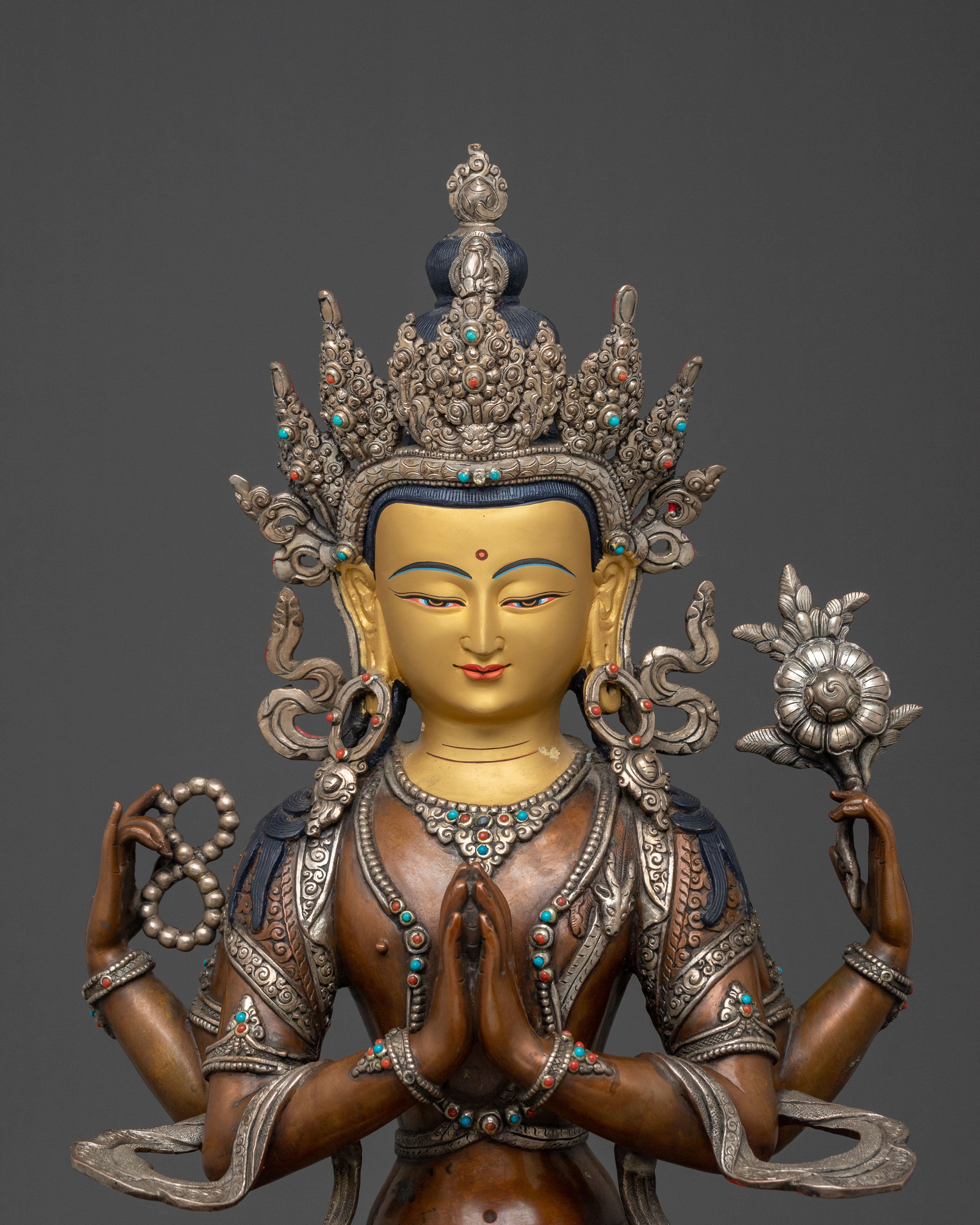 Himalayan Buddhist Chenrezig Statue | Bodhisattva of Compassion