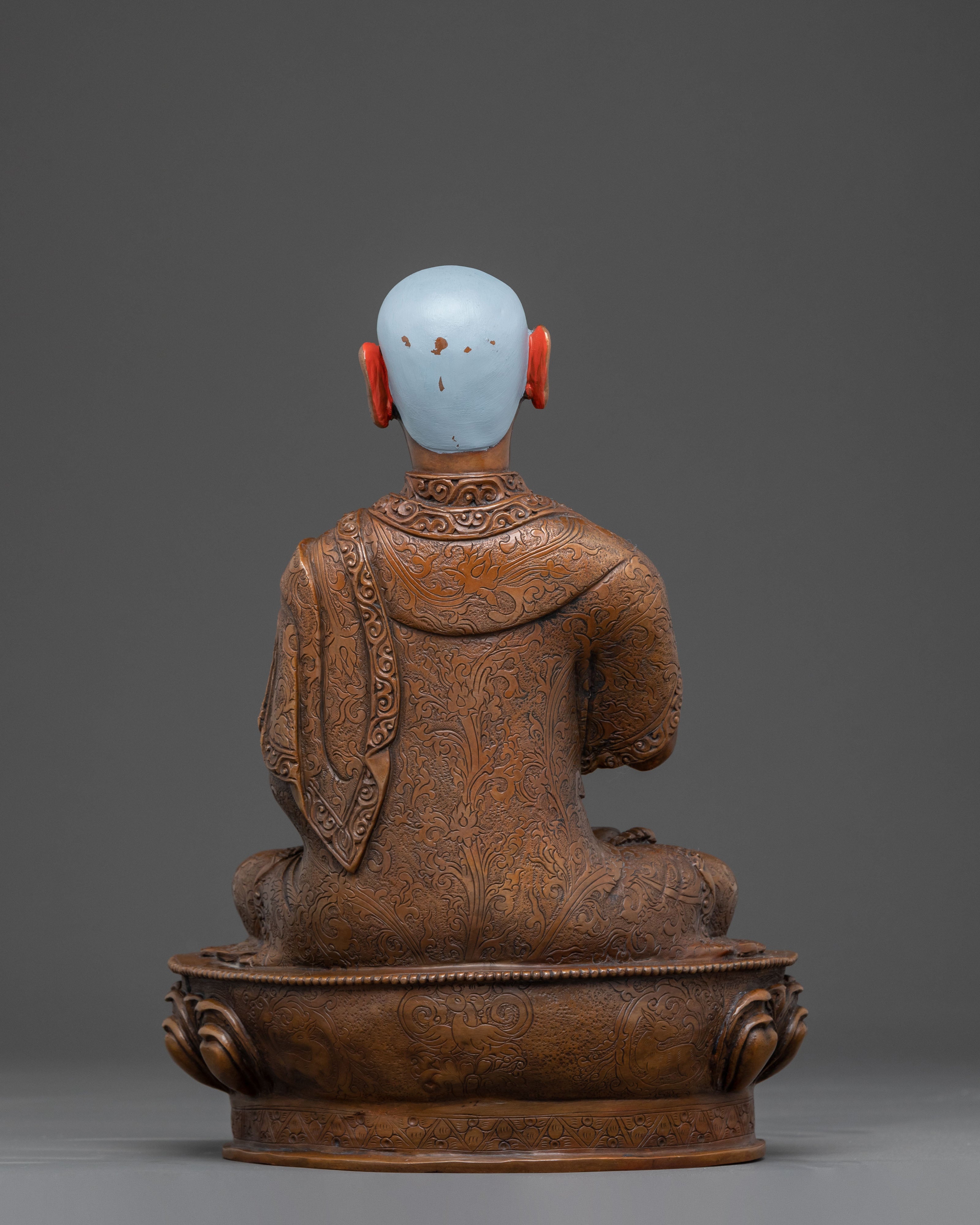 Oxidized Copper Tsongkhapa with Disciples Sacred Statue – Ancient Patina