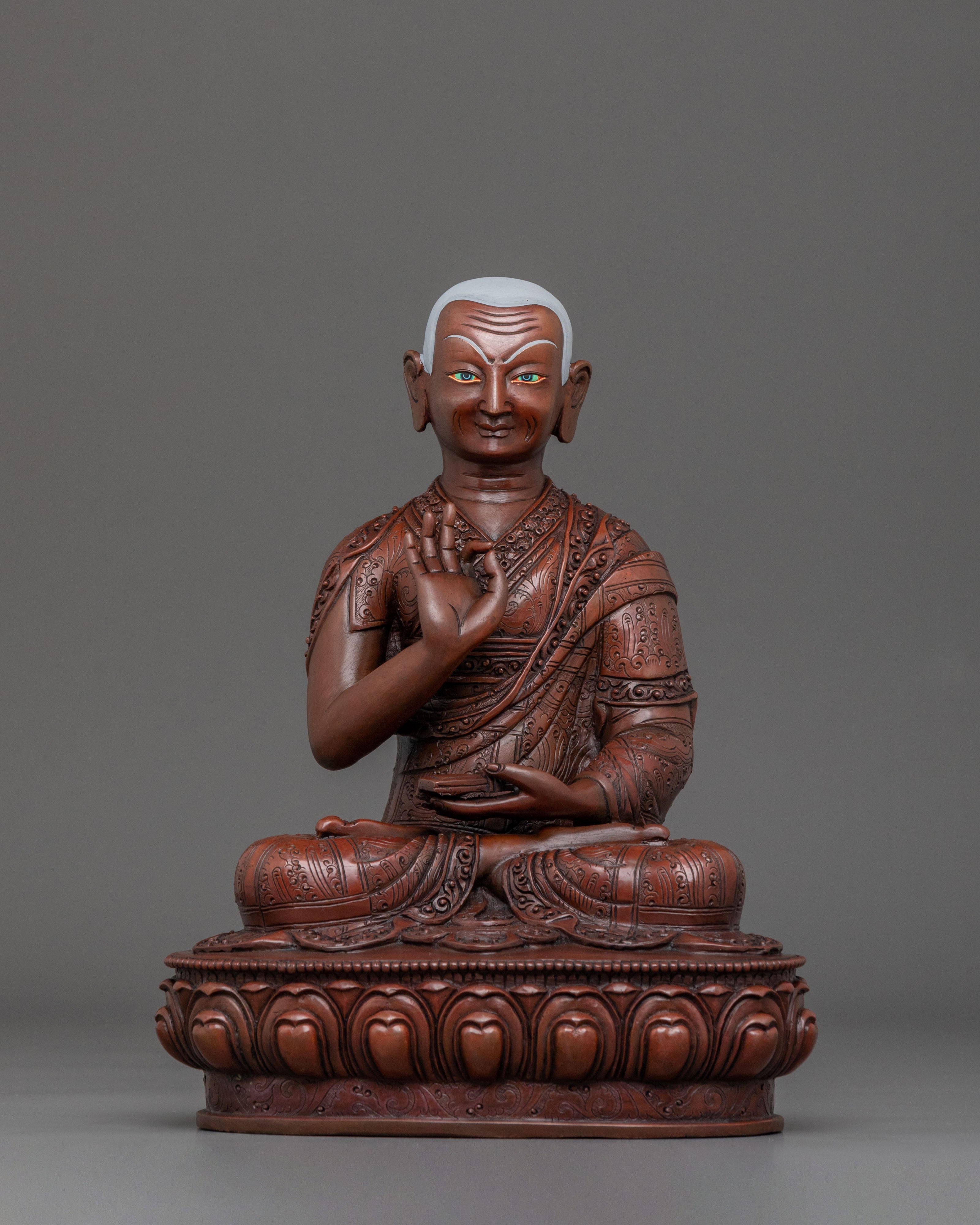 Tsongkhapa Sacred Sculpture with Disciples | Tibetan Buddhist Statue