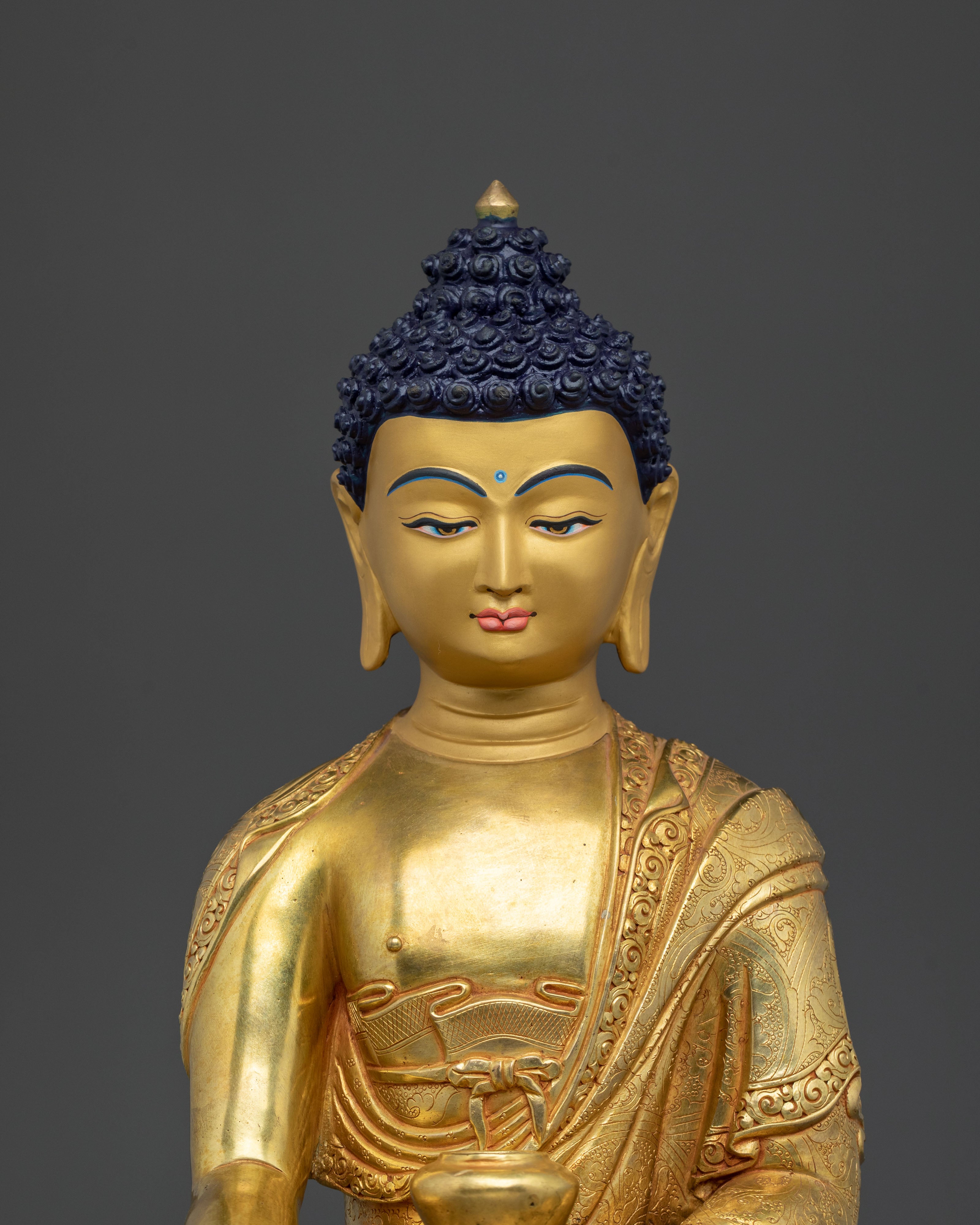 Shakyamuni Buddha Statue | 24K Gold Gilded Serenity