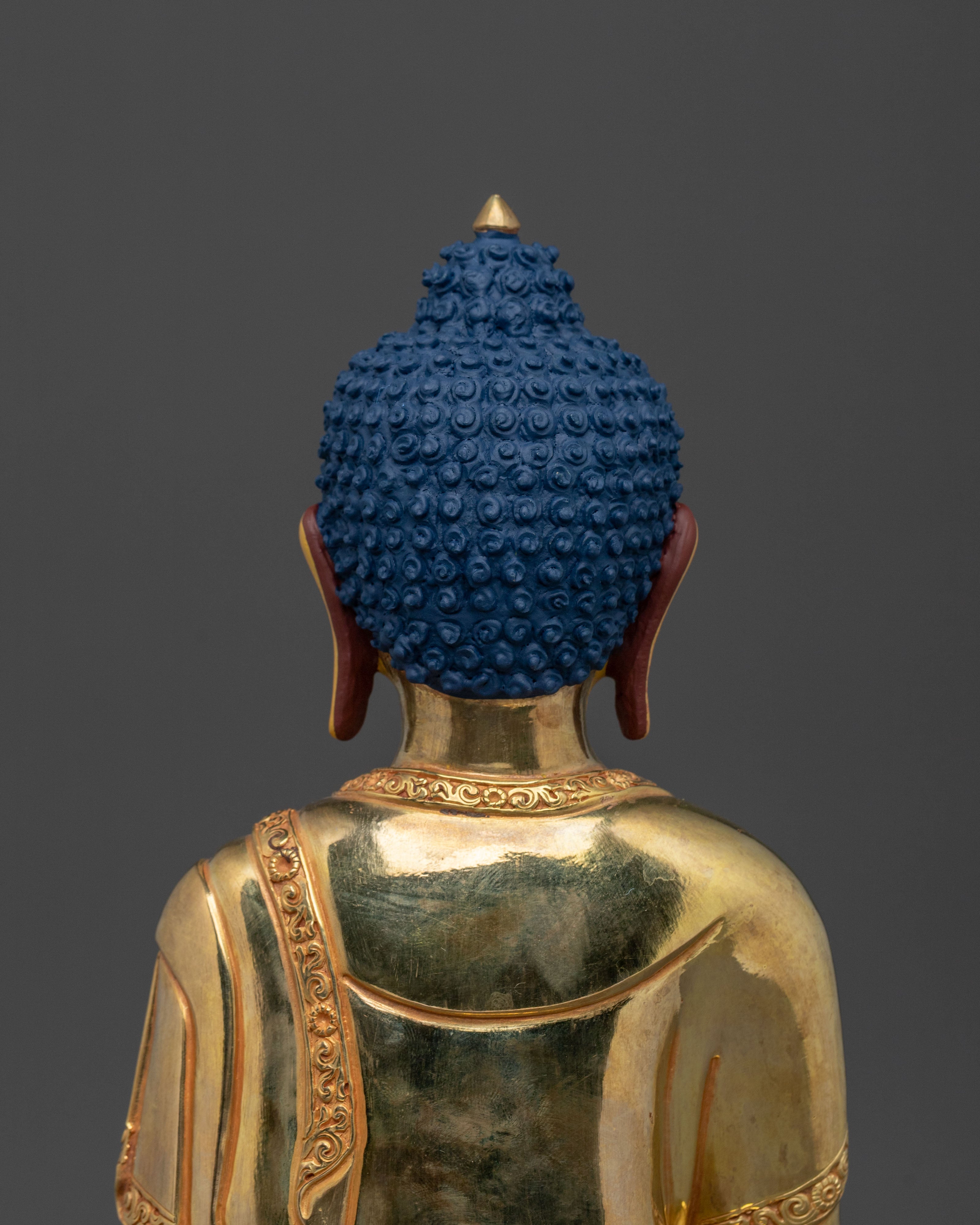 Hand Carved Gautama Buddha Statue | Tibetan Buddhist Altar Decor