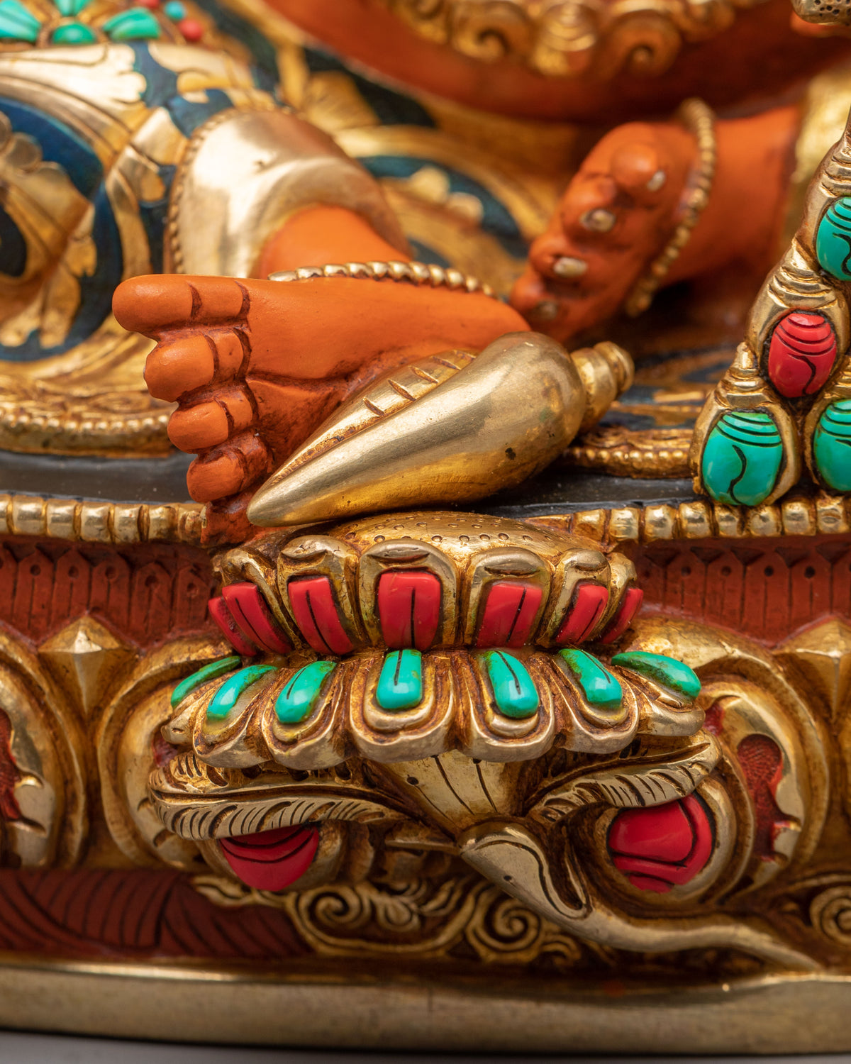 Dzambhala Fire Gold Gilded Sculpture | Wealth God