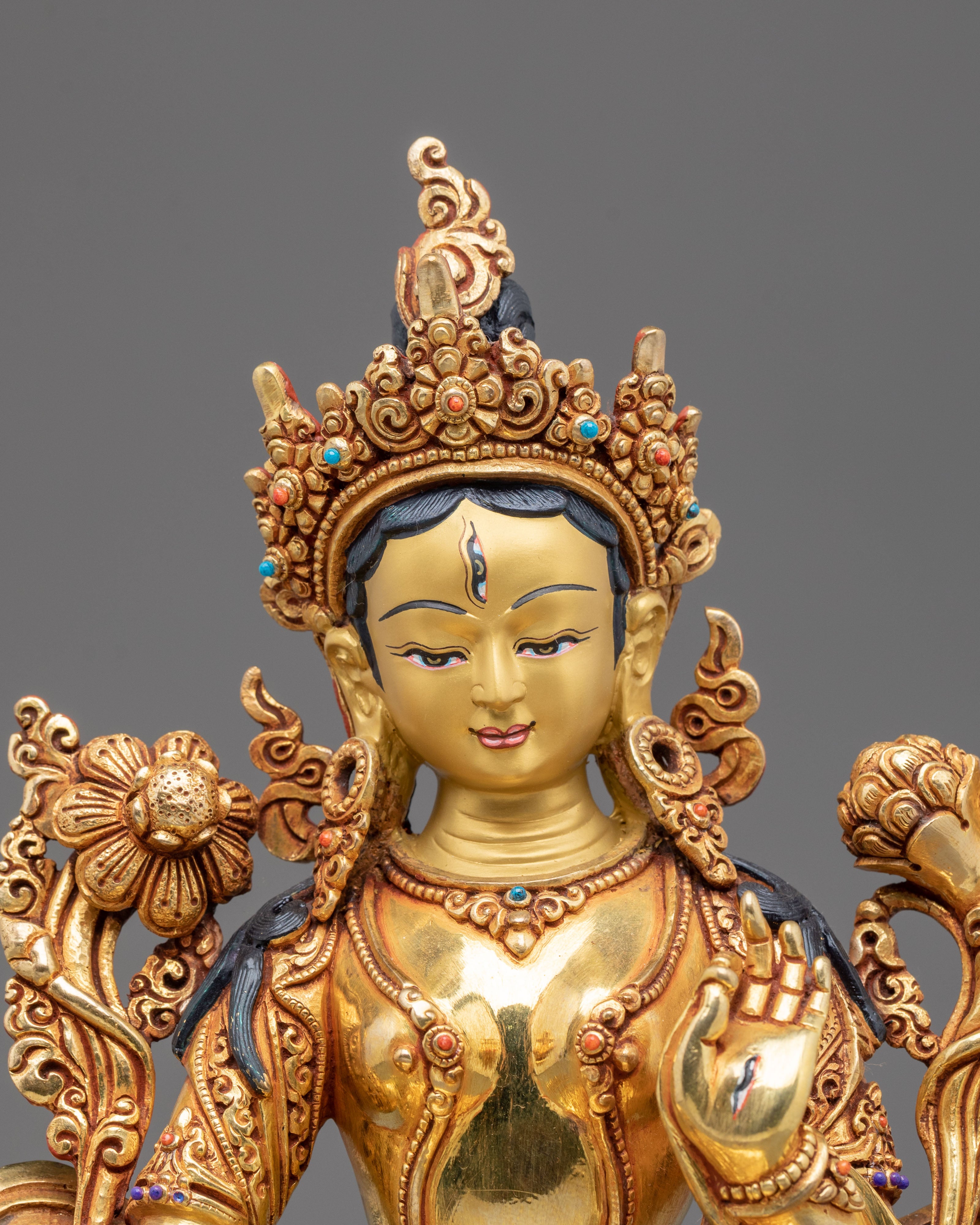 White Tara Tibetan Figurine | Buddhist Goddess