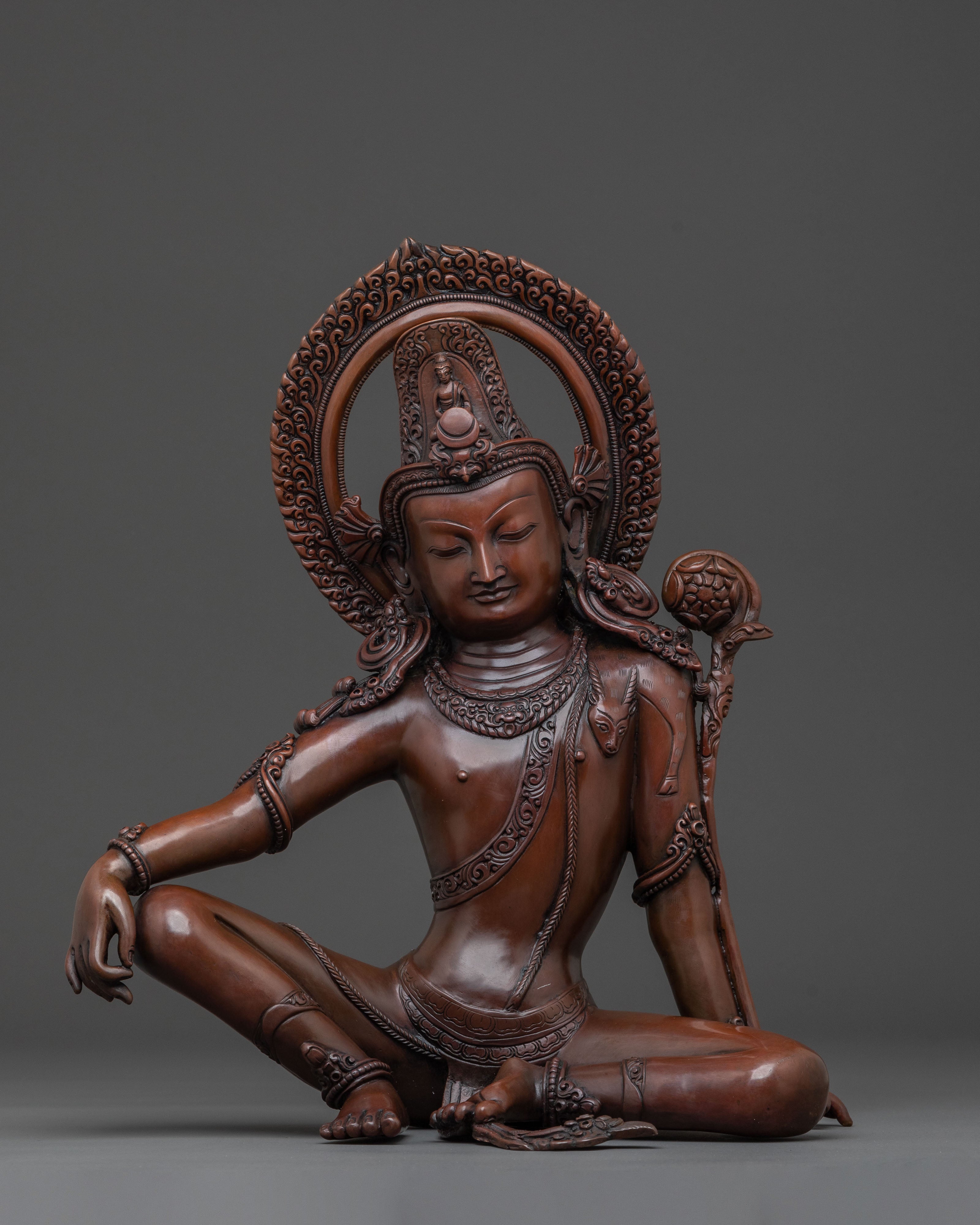 Statue of Eternal Savior Lokeshwor – Oxidized Copper