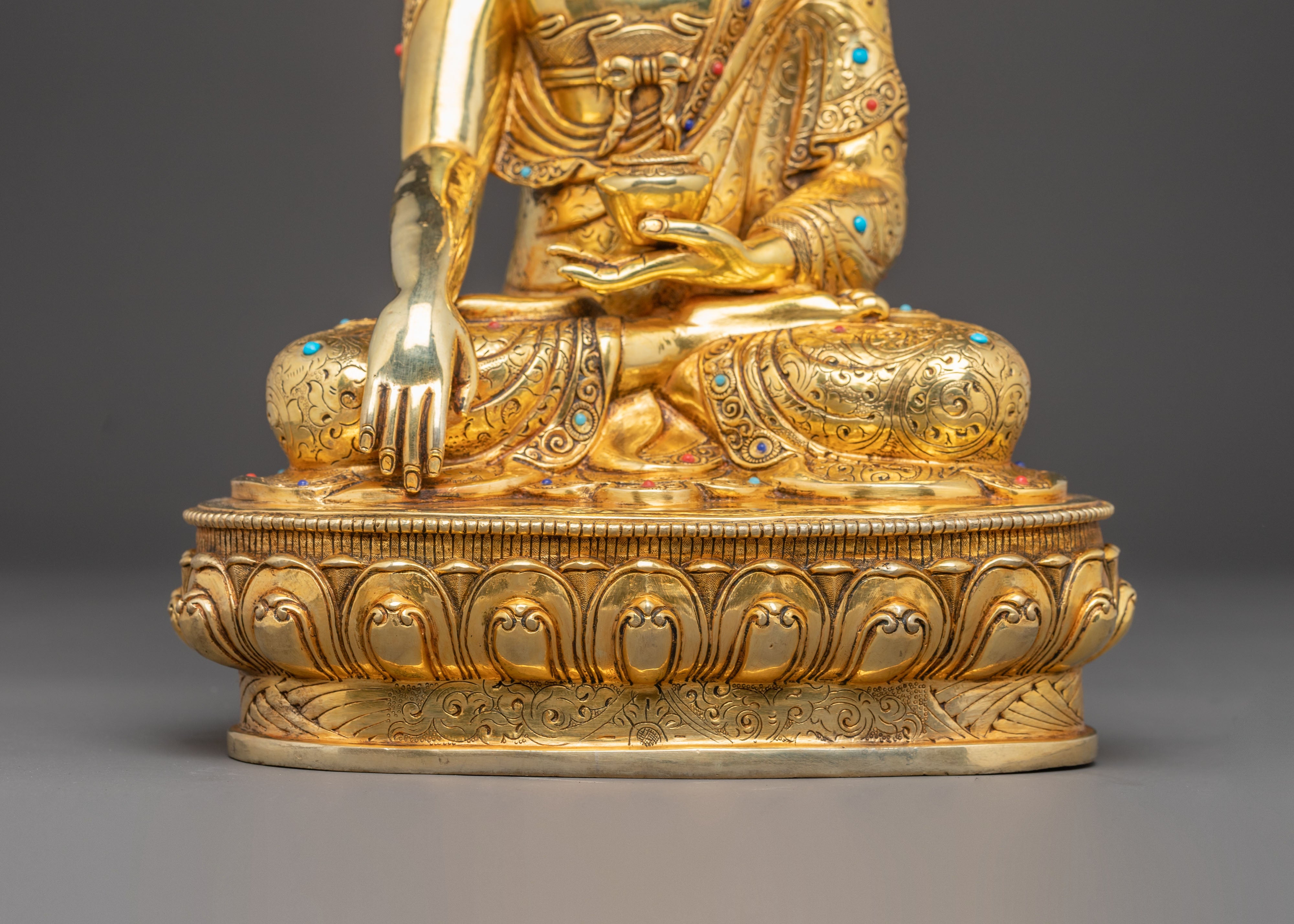 Copper Handcrafted Sculpture of Buddha Shakyamuni | Gautama Buddha Statue