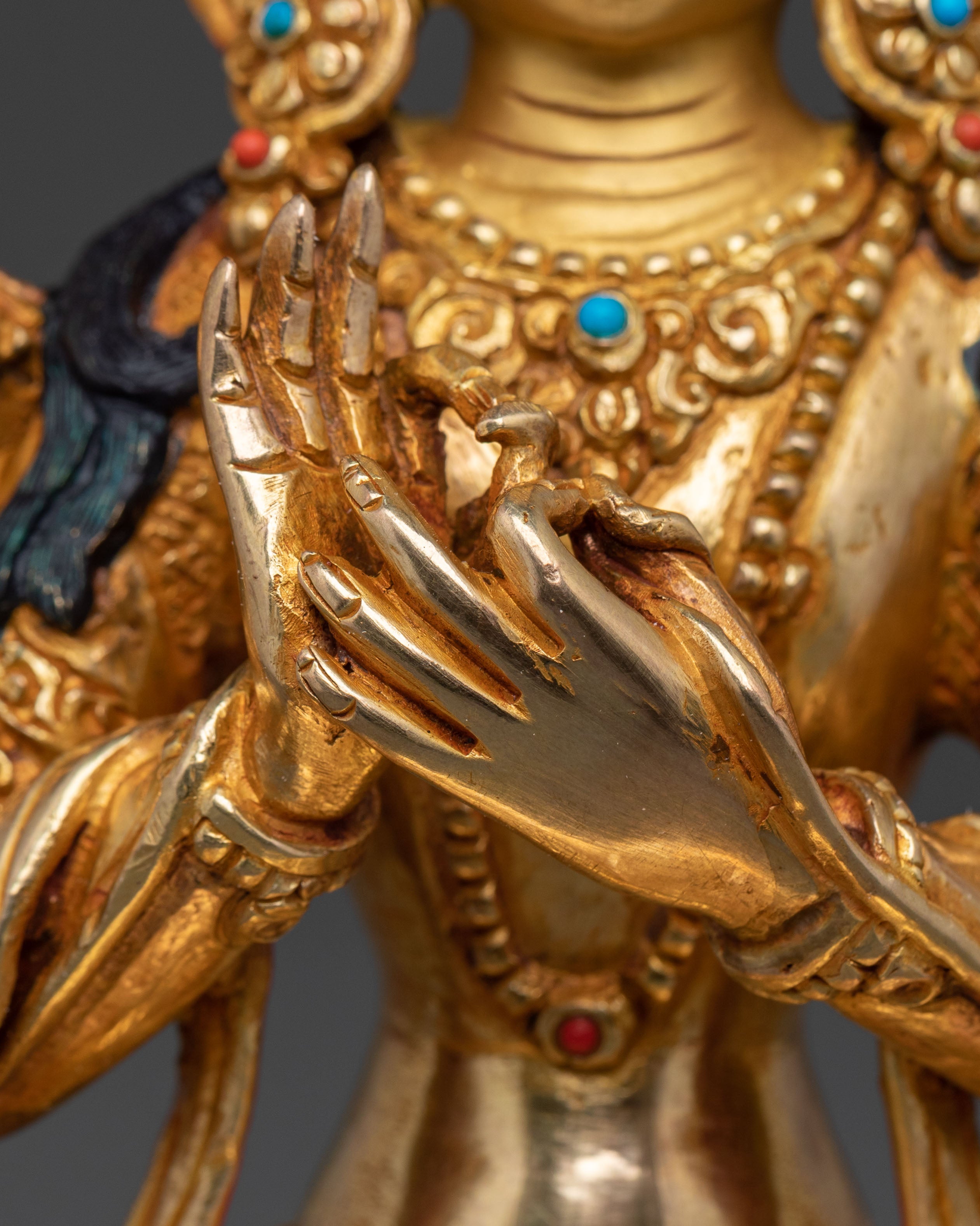 Tikshna Manjushri Statue of Divine Knowledge – 24K Gold Gilded
