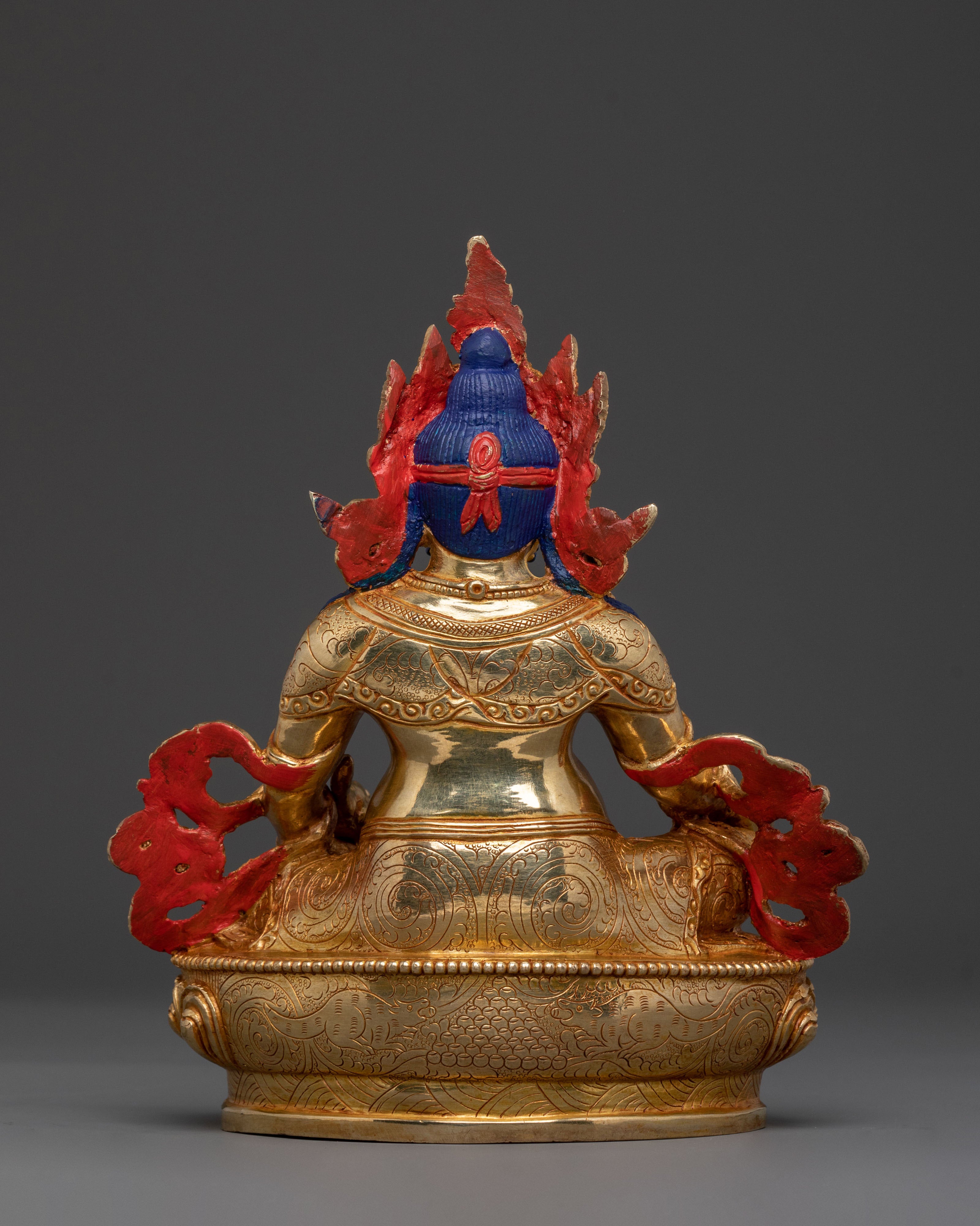 Radiant Wealth Deity Dzambhala Golden Figurine