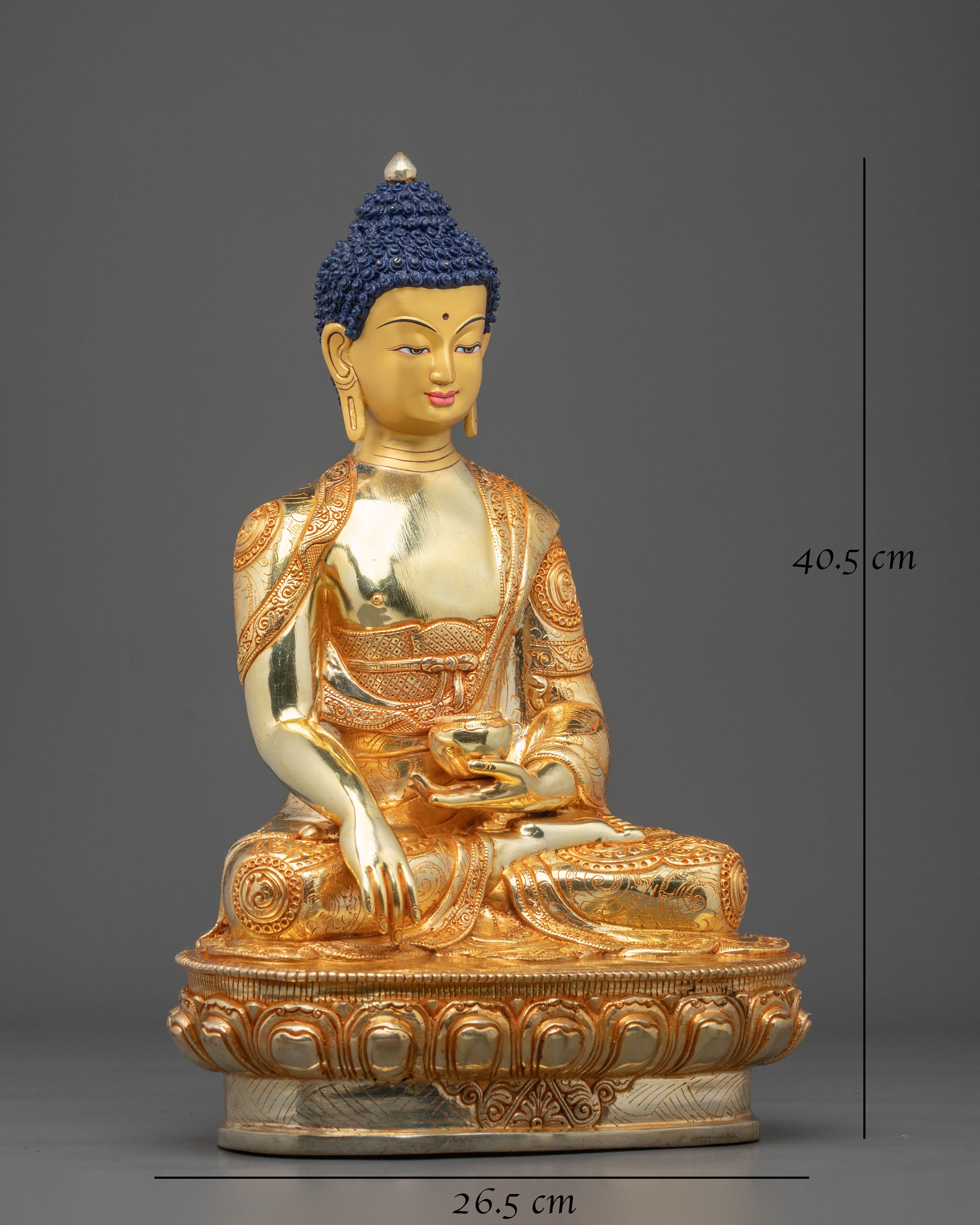Shakyamuni Buddha Statue | Golden Meditative Figurine