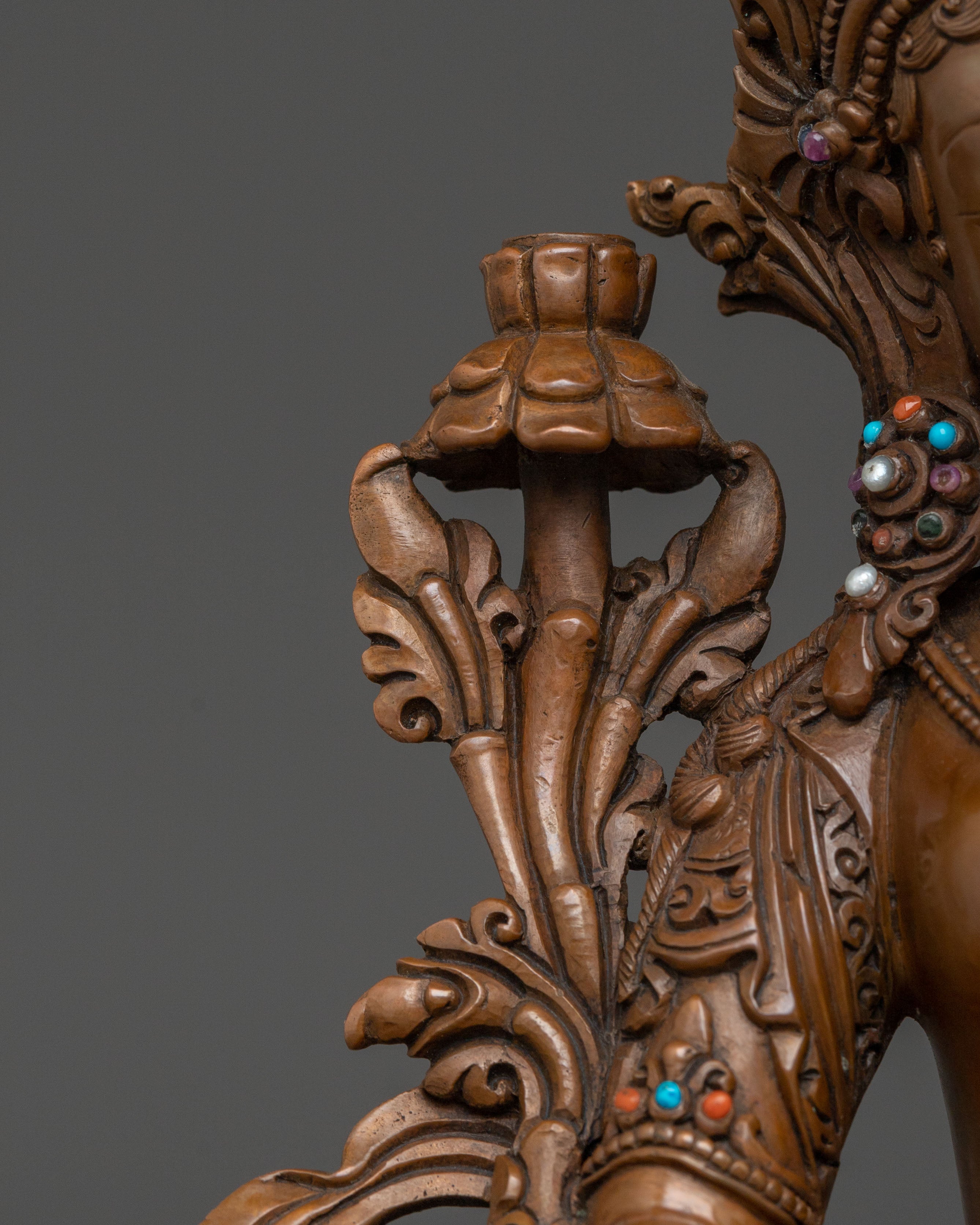Sita Tara "White Tara" Statue | Oxidized Copper Goddess Figurine
