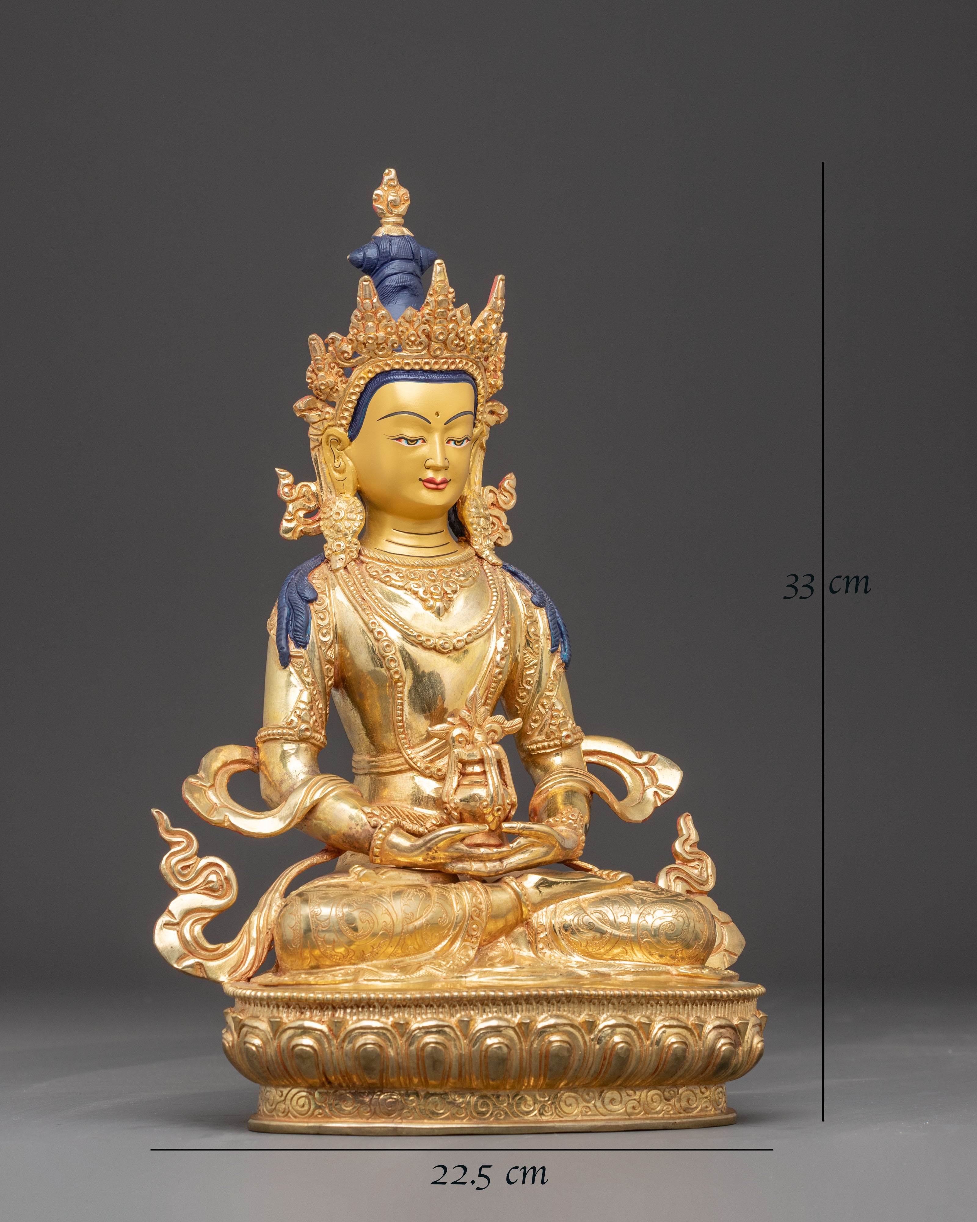 Handcrafted Nepalese Amitayus Golden Statue