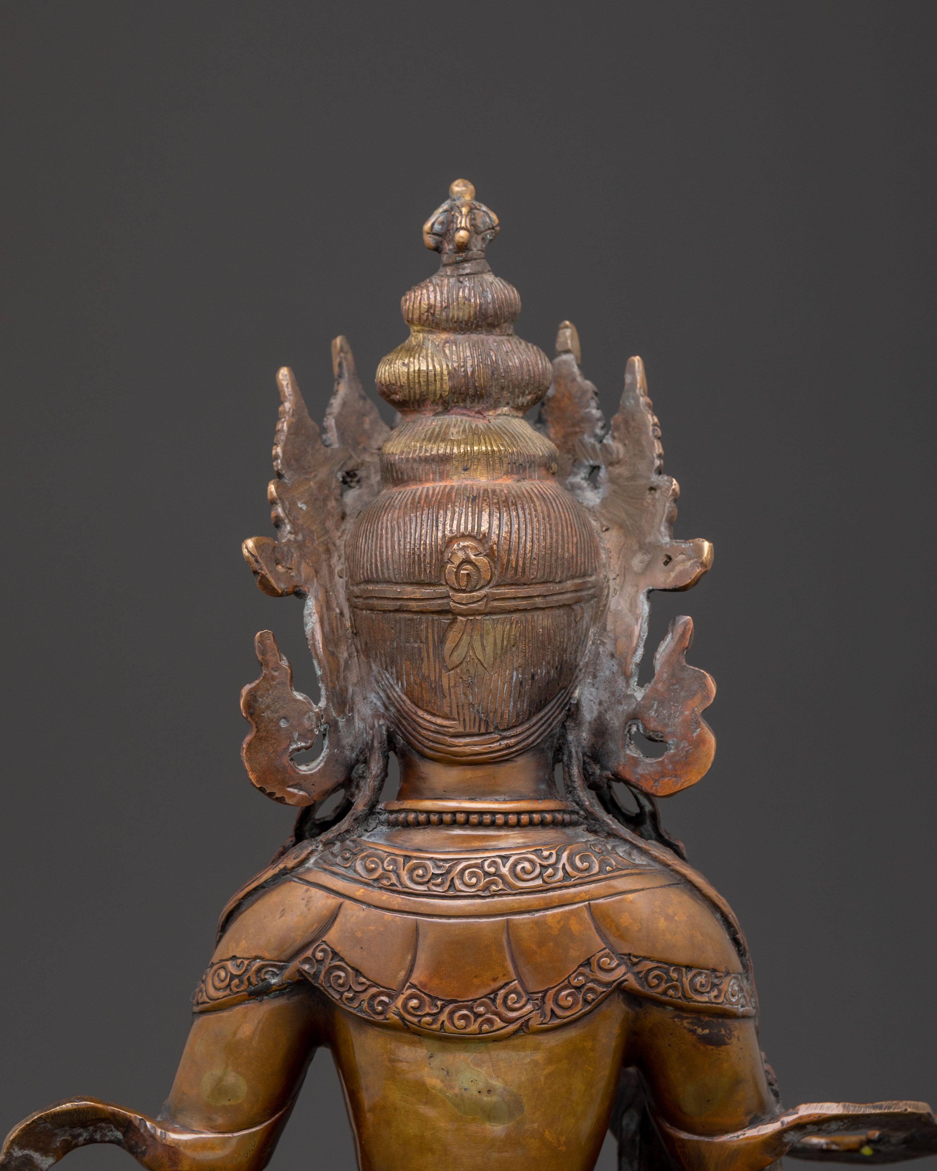 Vajrasattva Spiritual Statue | Oxidized Copper Figure