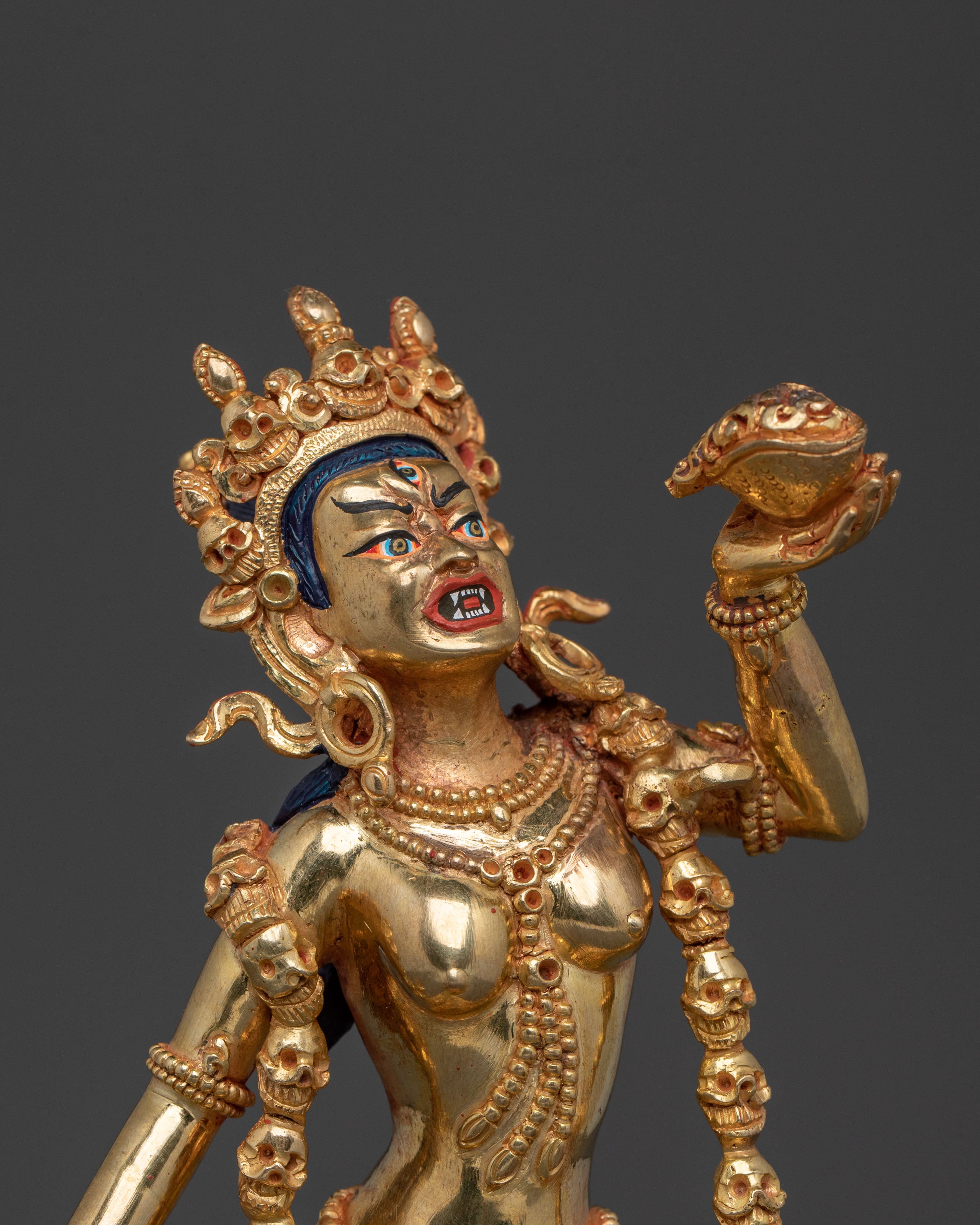 Vajrayogini Statue Buddhist Altar Decor: 24K Gold Gilded Artwork