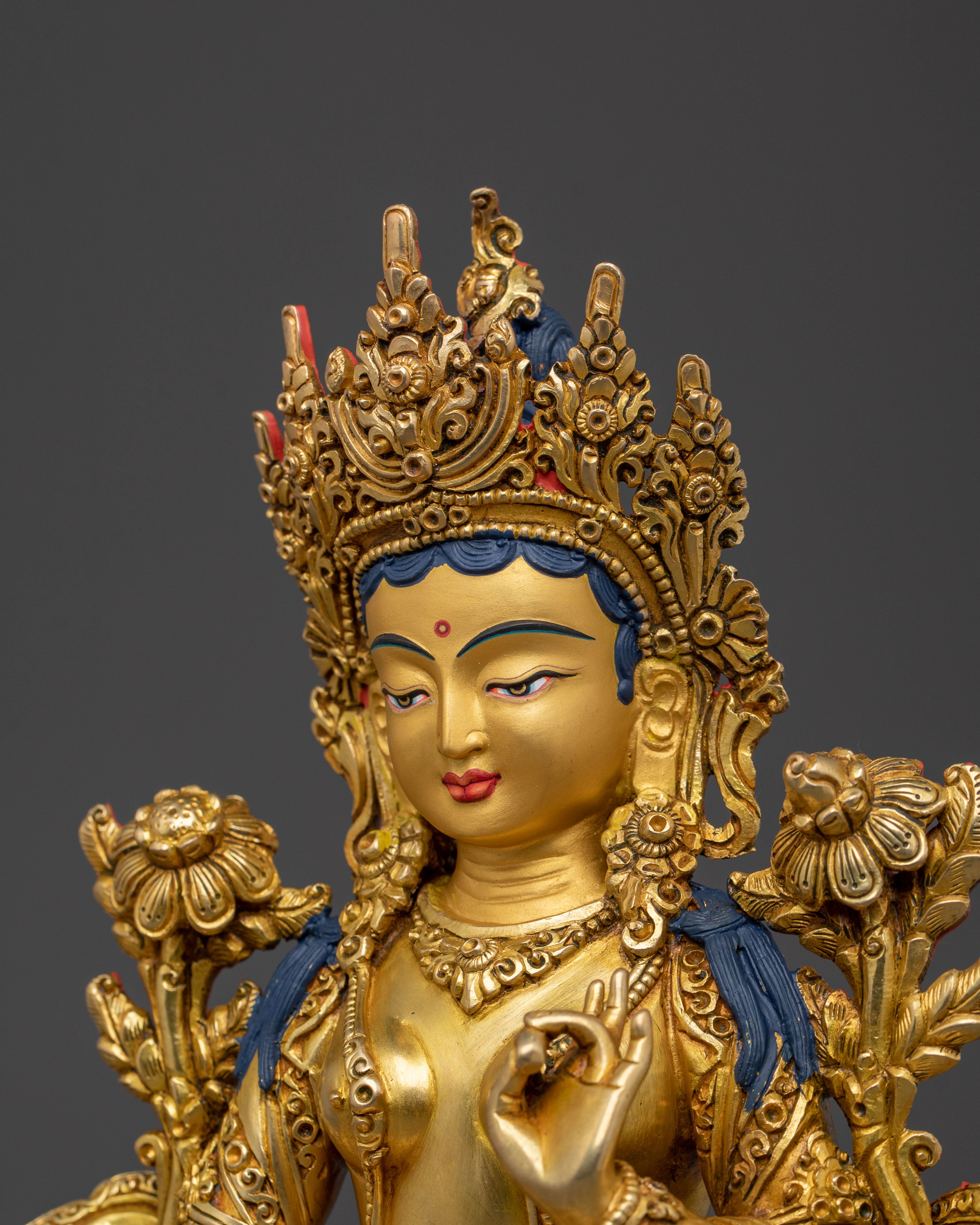 Green Tara Home Shrine Statue: Goddess of Compassion & Swift Blessings