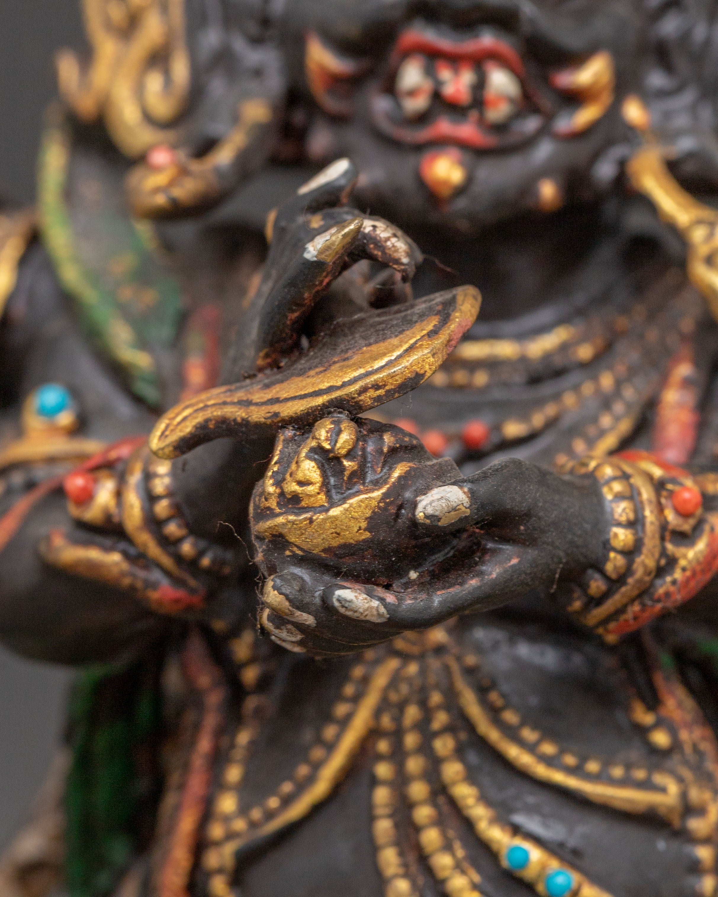 Golden Sculpture of Six-Armed Mahakala