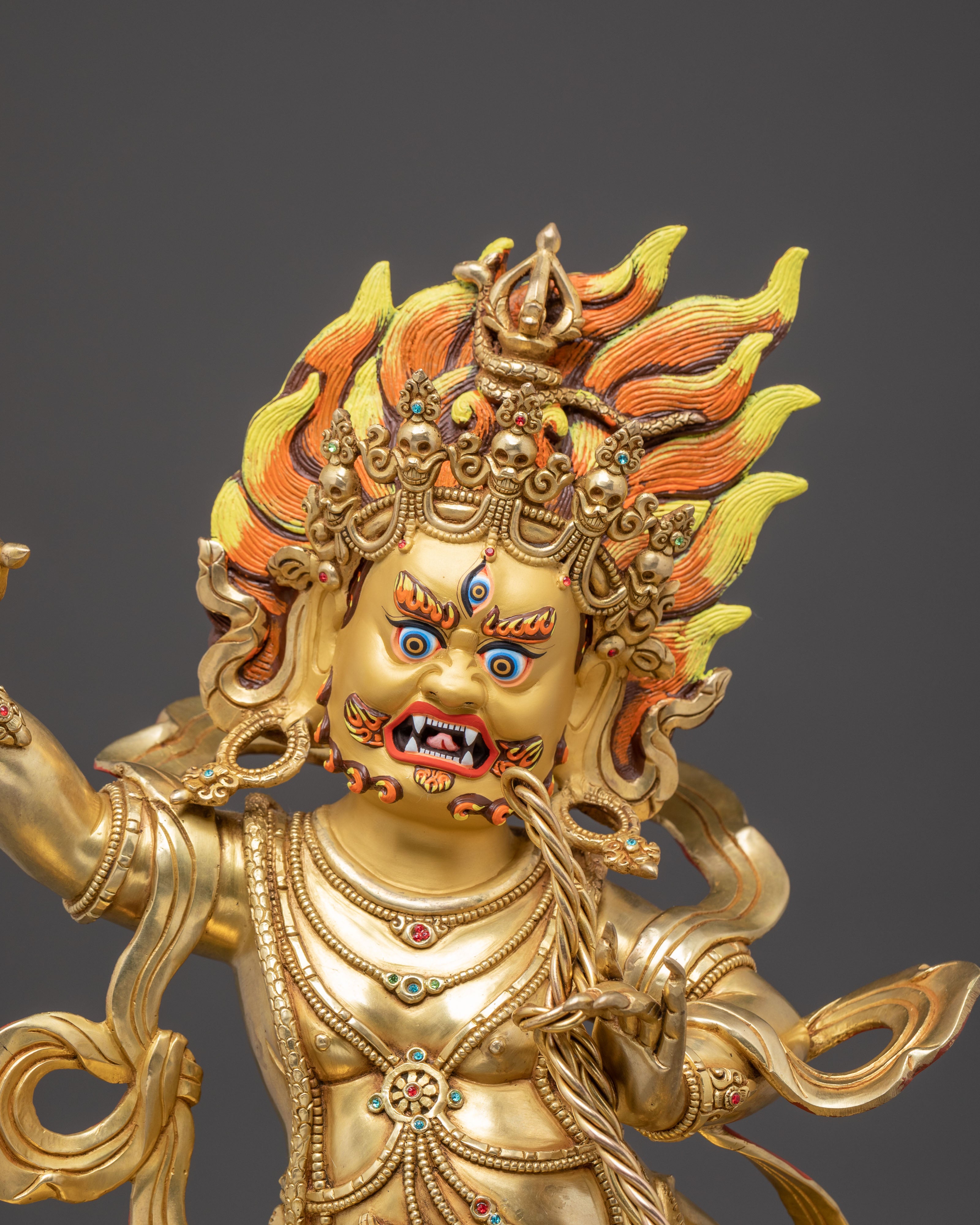 Golden Vajrapani Statue for Sacred Spaces | Guardian of Dharma