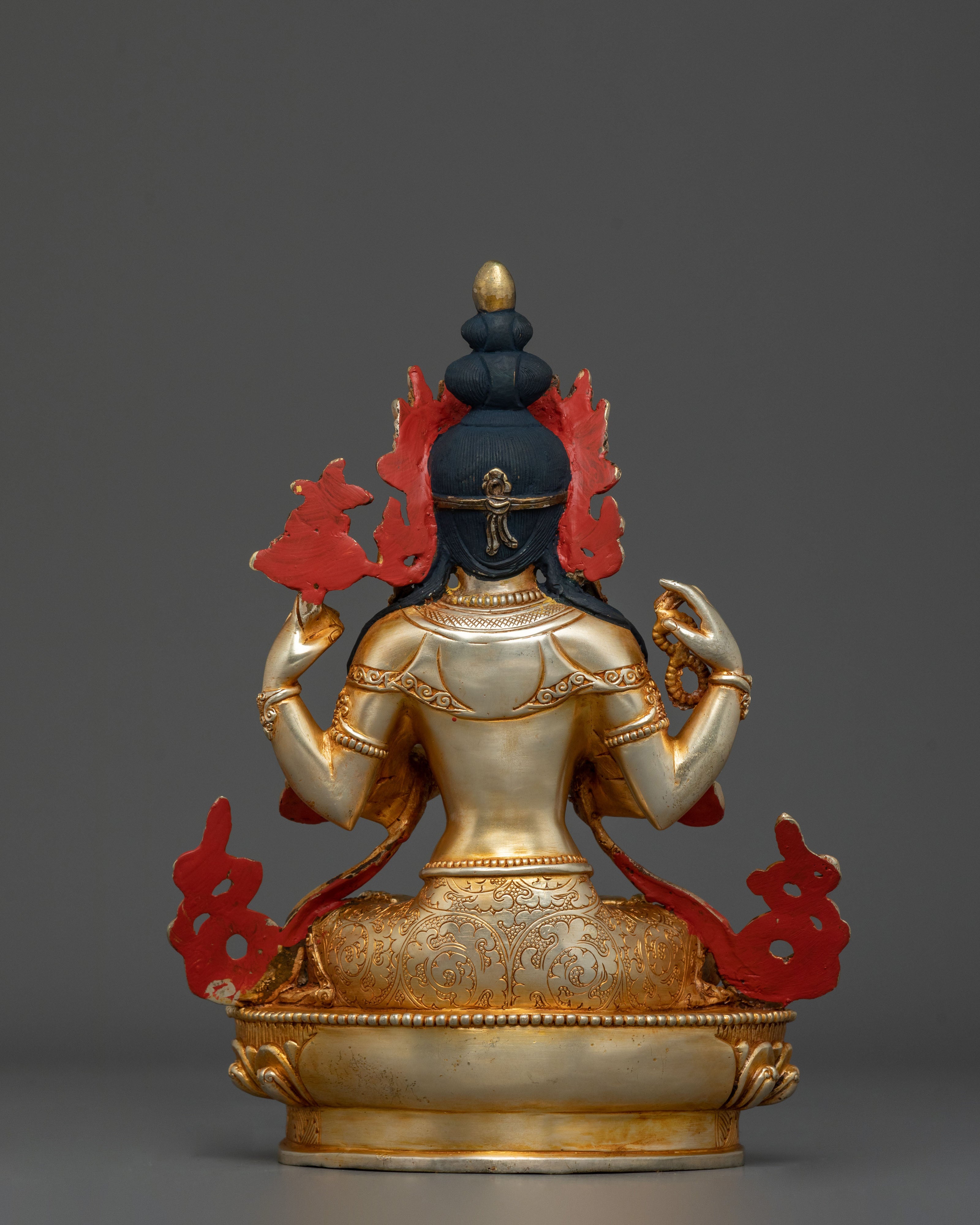 Four Armed Chenrezig Copper Sculpture | Home Decor