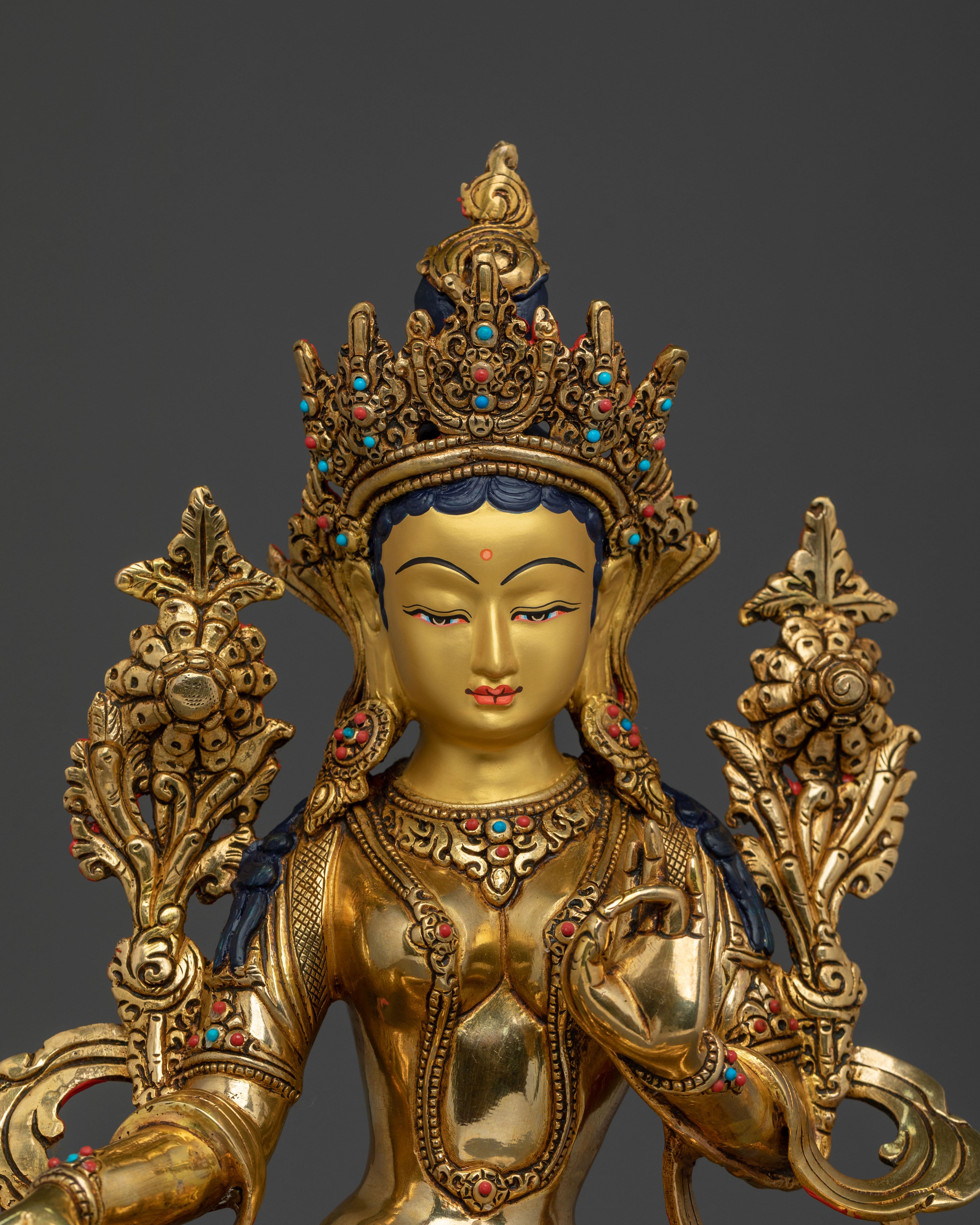 Sacred Traditional Green Tara Statue | Buddhist Goddess