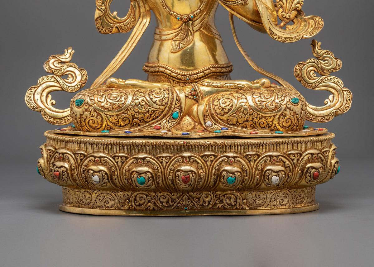 Hand-Carved Manjughoṣa Statue | Copper Sculpture