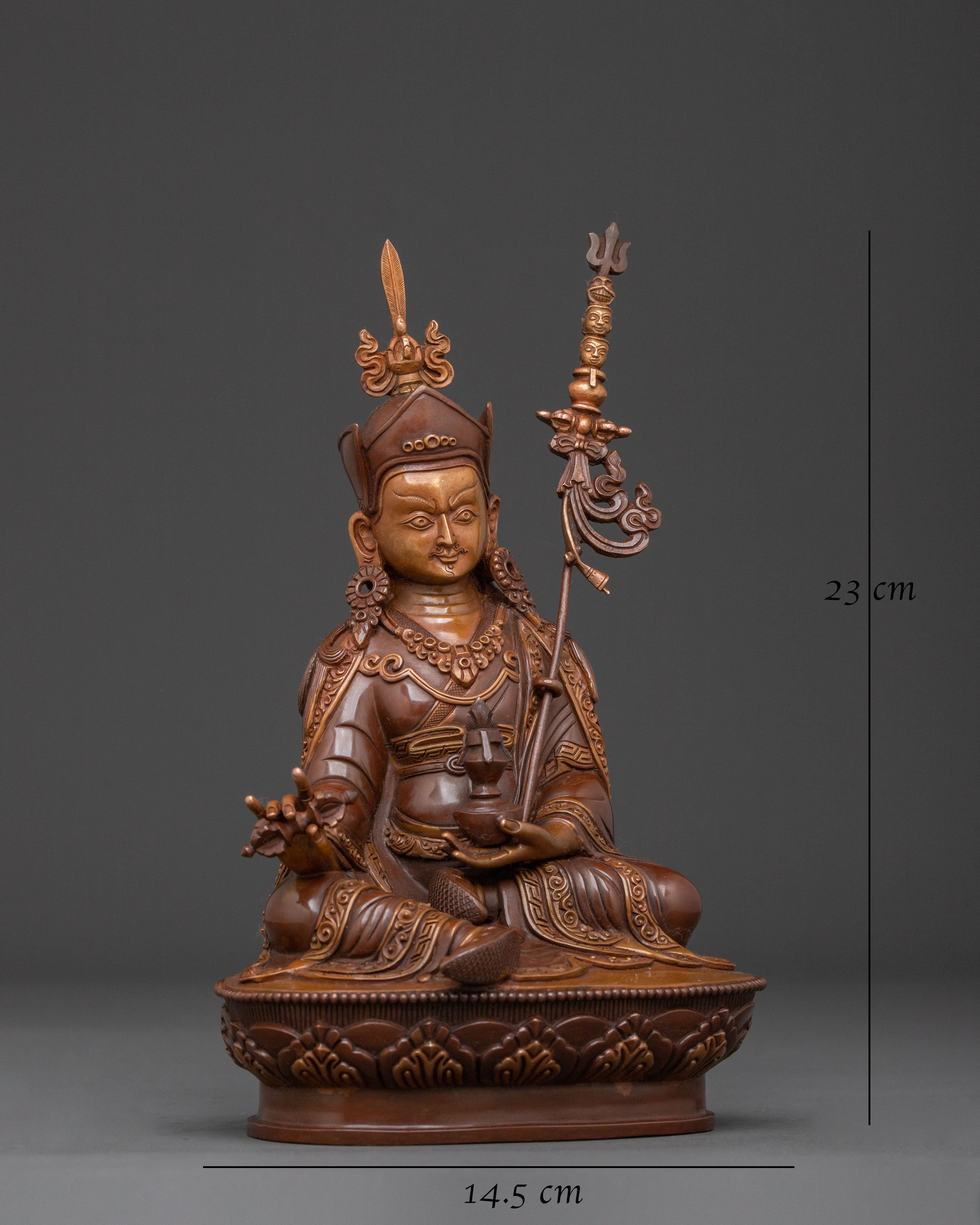 Guru Rinpoche Handcrafted Copper Statue